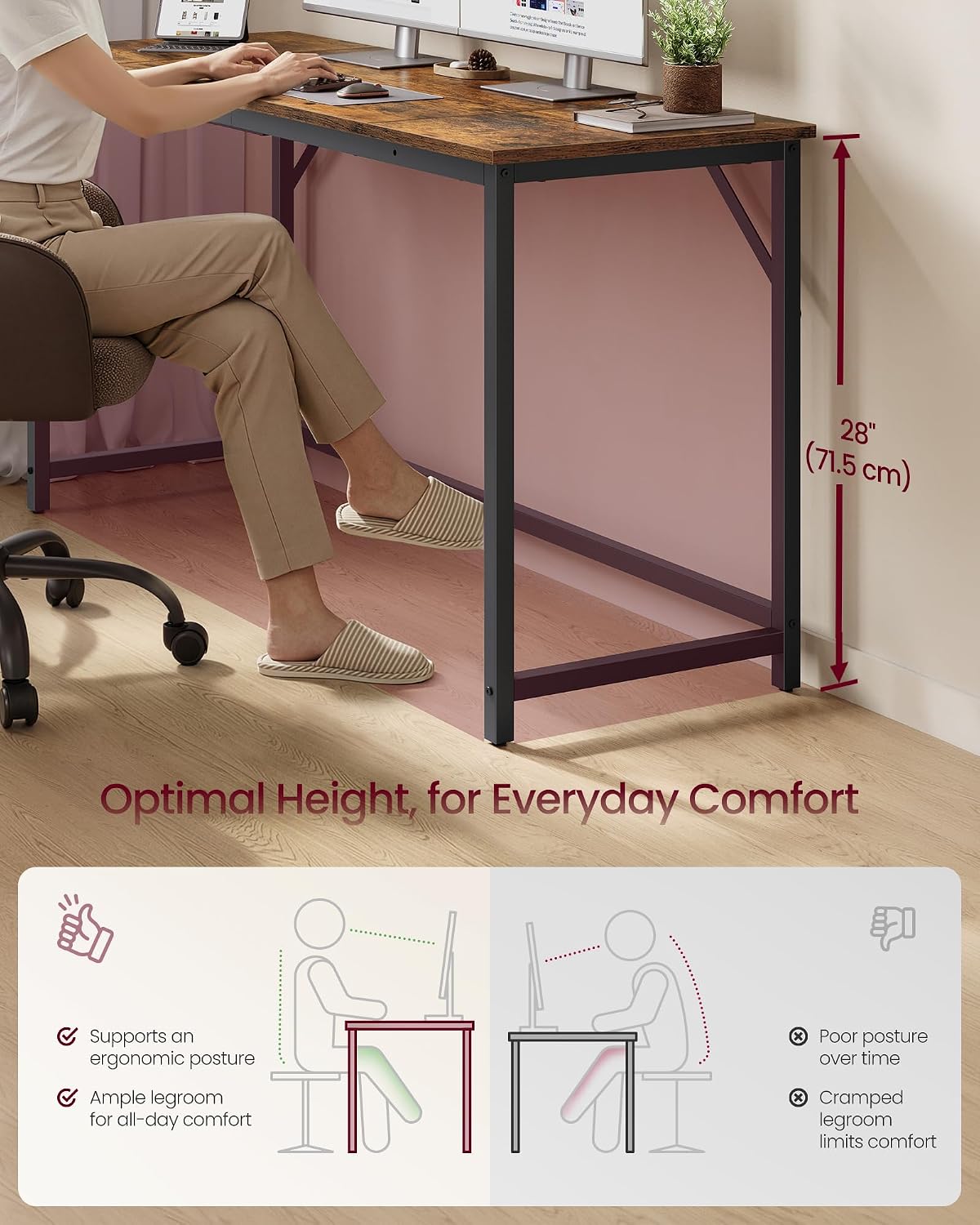 Detalle de VASAGLE Computer Desk 55.1-Inch