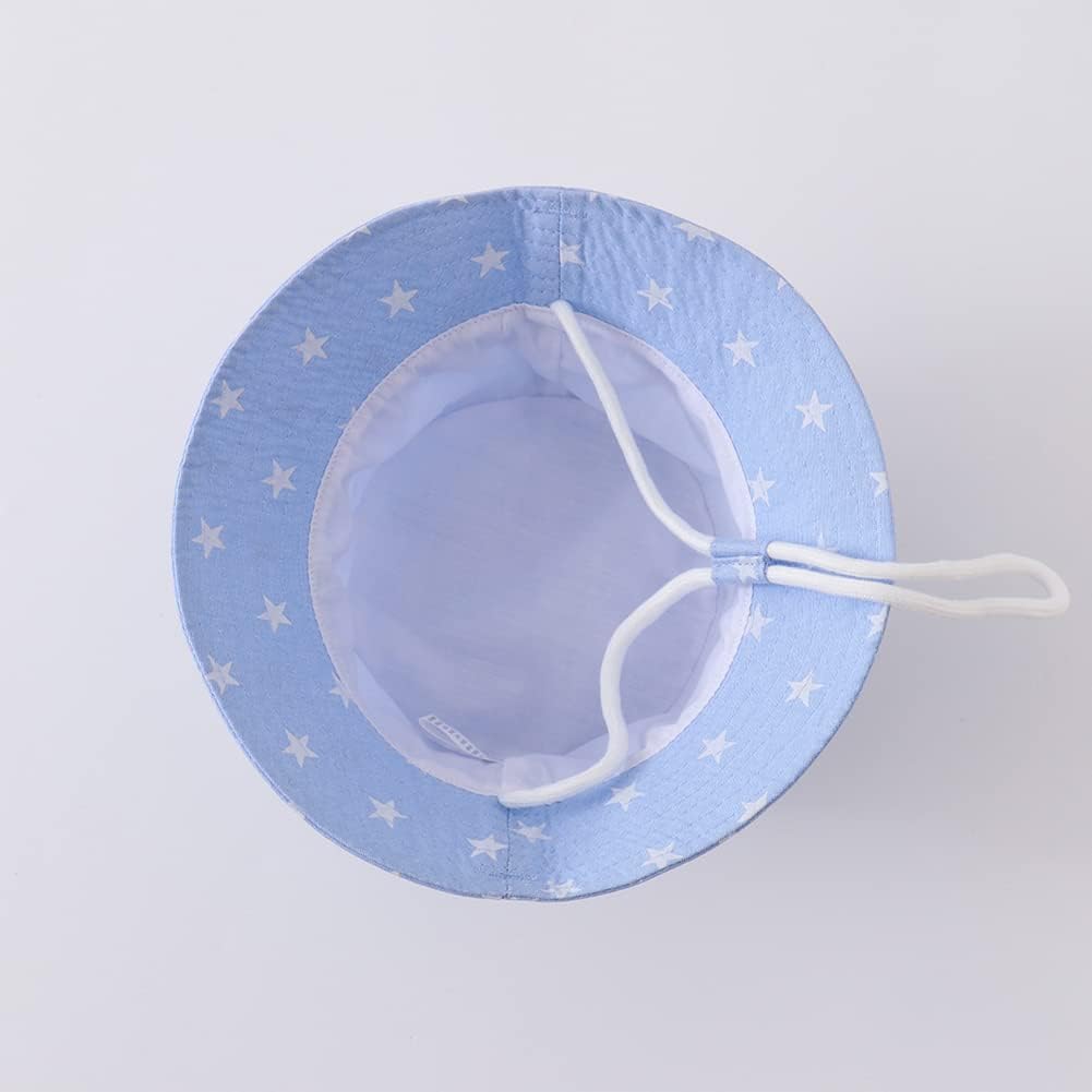 Thumbnail 4 de imKutie Baby Sun Hat (UPF 50+) – Adjustable Bucket Hat with Chin Strap, Cartoon Animal Shark & Star Print