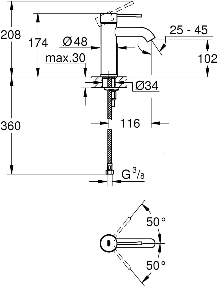 Thumbnail 4 de Grohe Miscelatore Monocomando per Lavabo Taglia S Essence New, Cromo 23590001