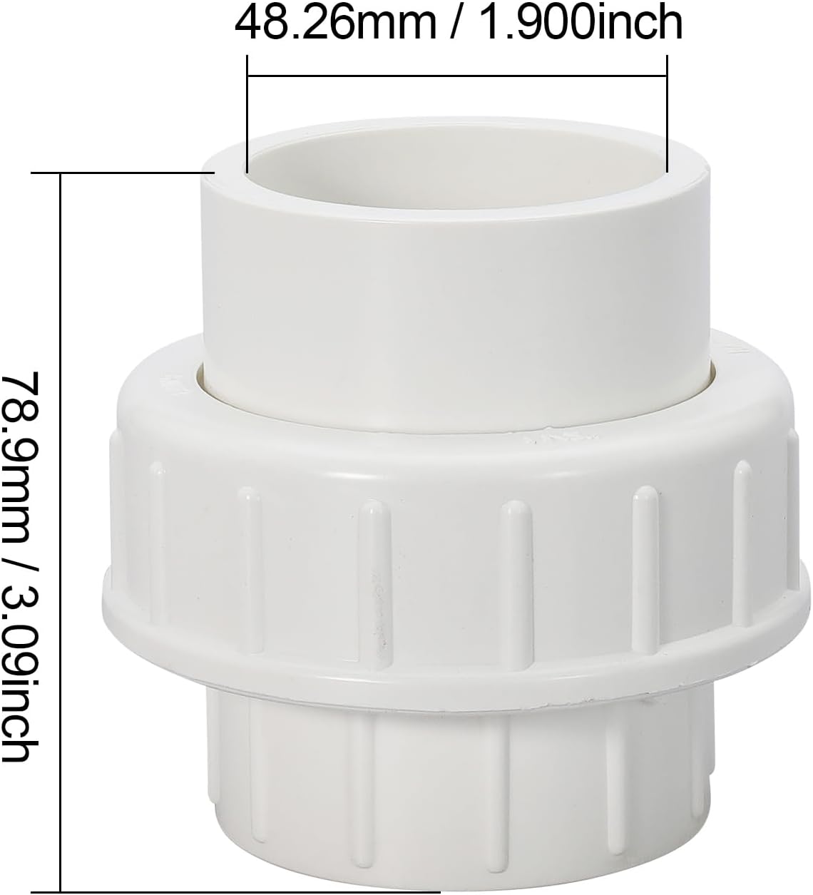 Detalle de PVC Union Coupling Pipe Fitting, 1-1/2 inch