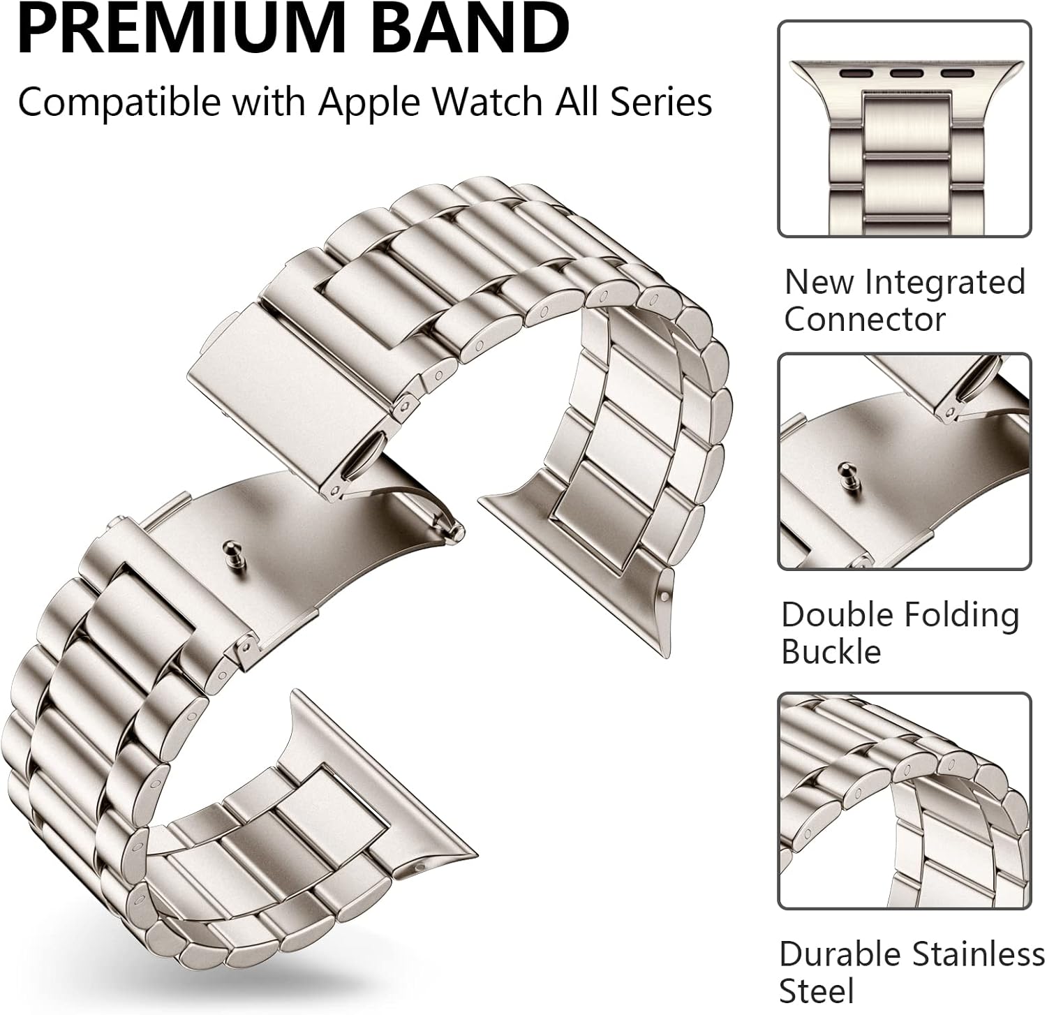 Thumbnail 1 de Netolo Metal Strap for Apple Watch (Series 11/10 46mm, Series 9/8/7 45mm, SE/SE 2 44mm, Series 6/5/4/3/2/1 42mm)
