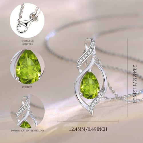 Thumbnail 1 de FANCIME August Birthstone Teardrop Necklace in 925 Sterling Silver