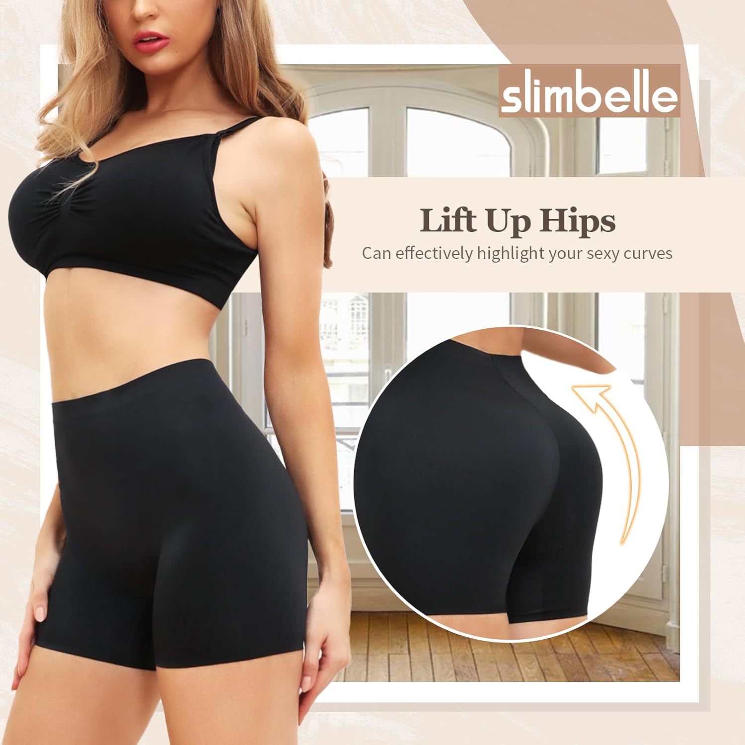 Detalle 2 de SLIMBELLE sömlösa undershorts för kvinnor med långa ben och stretch