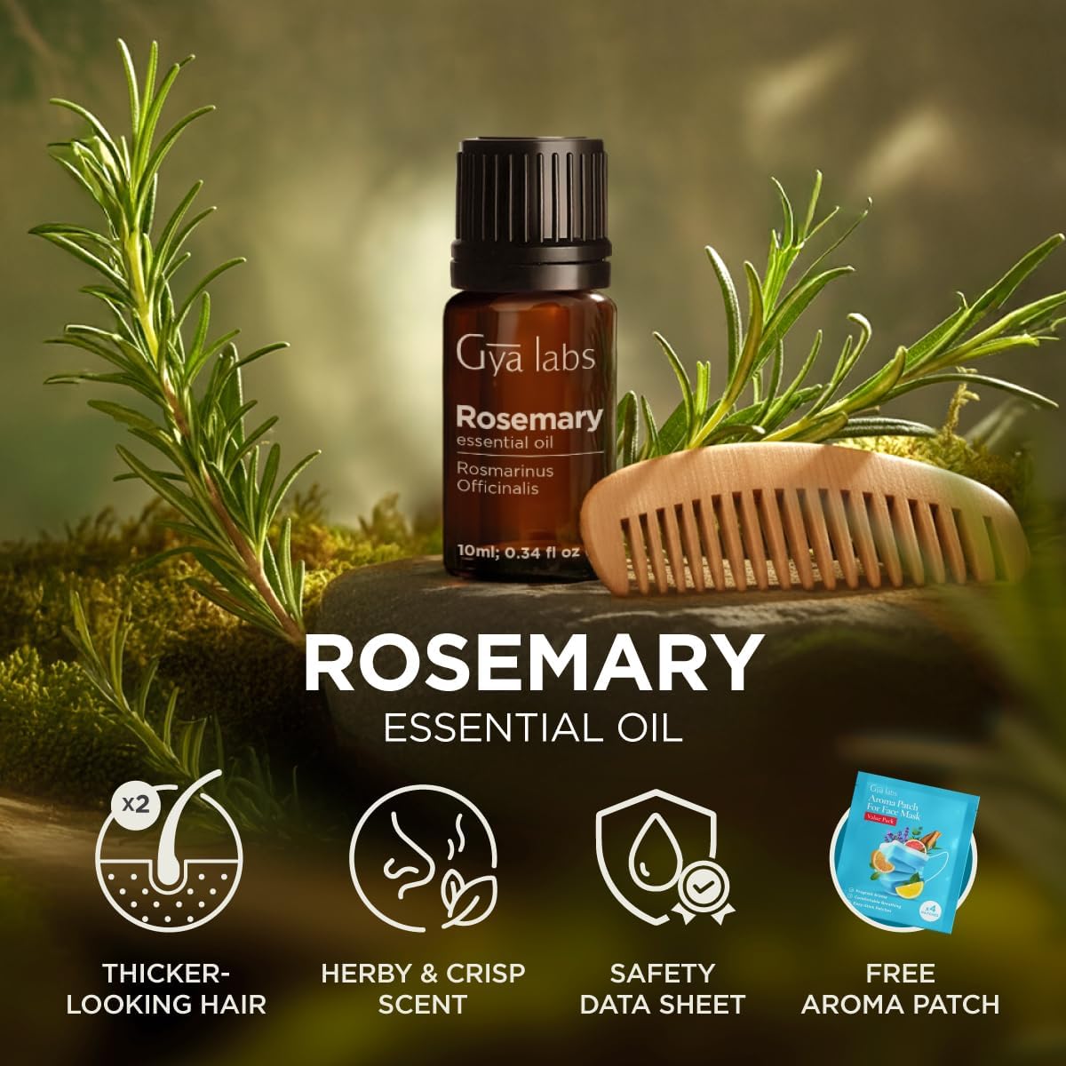 Thumbnail 6 de Gya Labs Rosemary Essential Oil 0.34 Fl Oz: Hair, Skin, Diffuser & DIY Scent