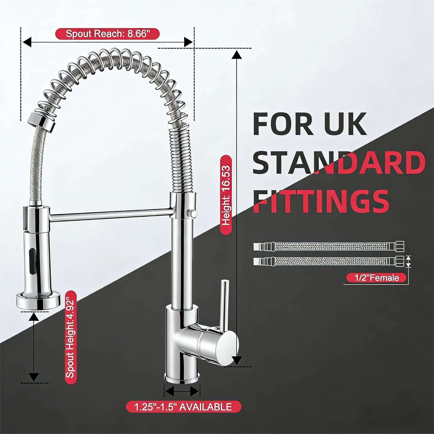 Thumbnail 1 de Cobbe Spring Kitchen Sink Mixer Tap 360°