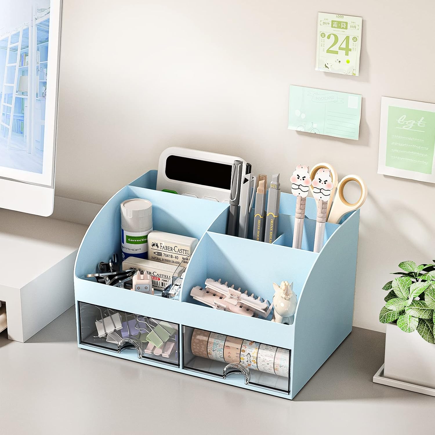 Detalle 2 de COMFYROOM Desktop organizer Desk Organizer with 6 Compartments and 2 Drawers