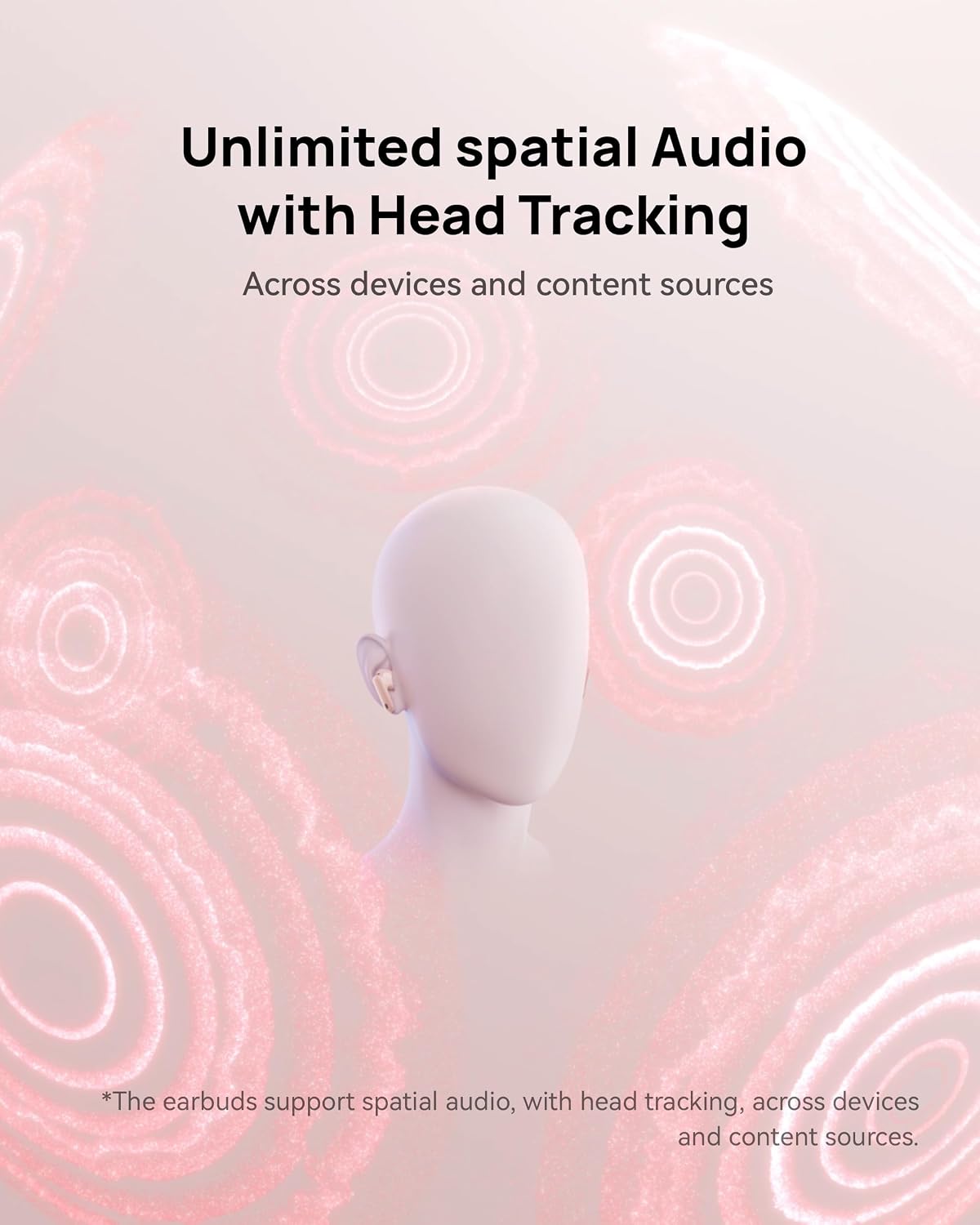 Detalle de HUAWEI FreeBuds 7i wireless earbuds with Intelligent Active Noise Cancellation 4.0, spatial audio and clear calls (Pink)