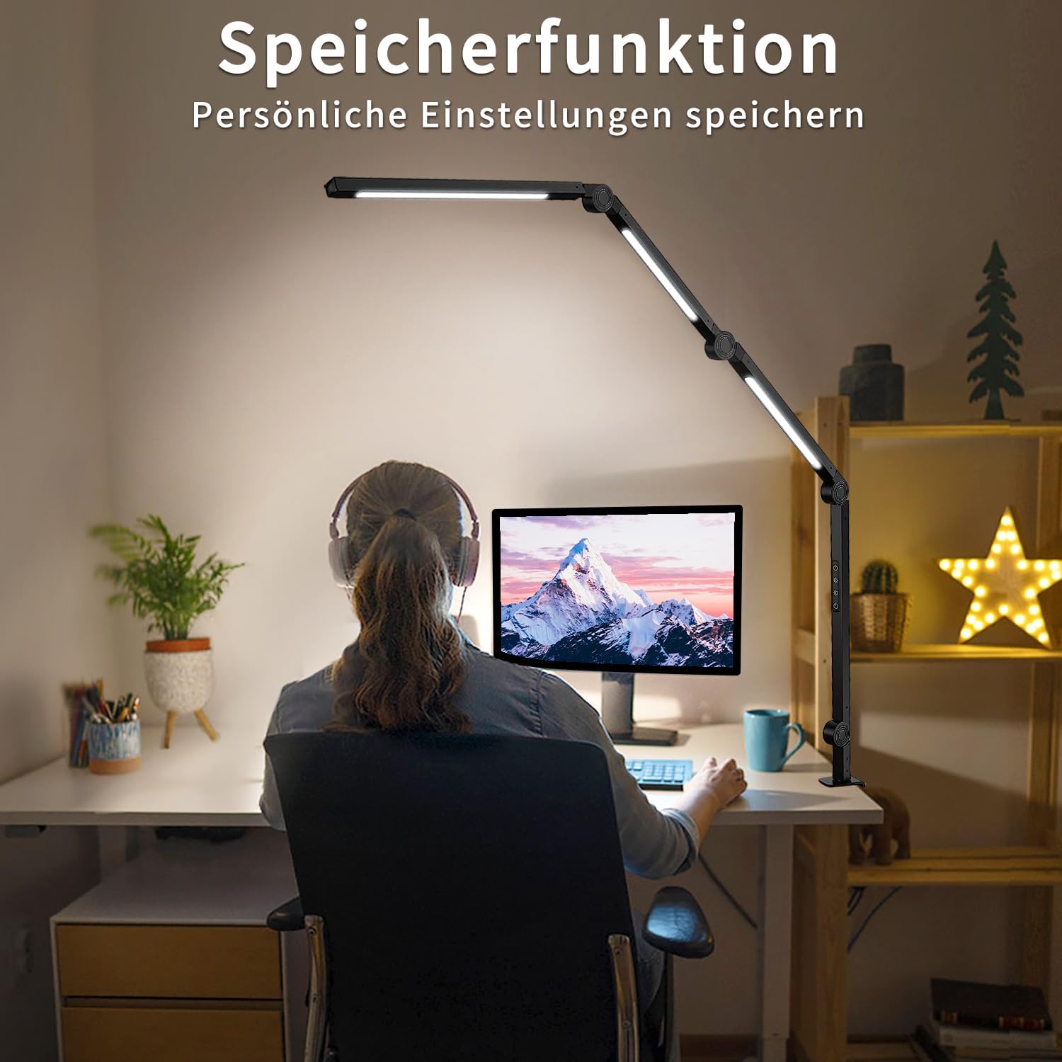 Detalle 2 de vimeepro LED Schreibtischlampe mit Schwingarm
