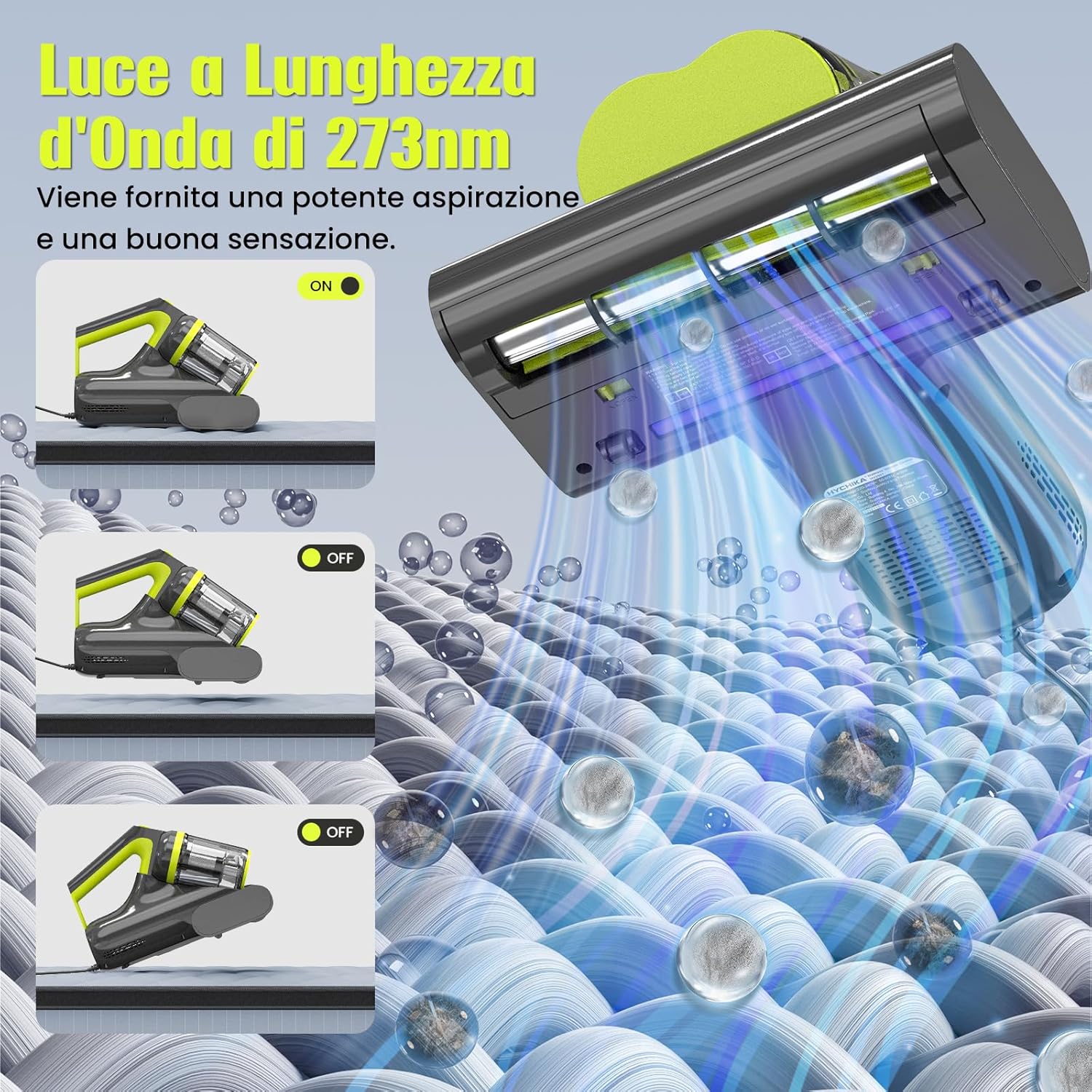 Thumbnail 3 de HYCHIKA Battimaterasso: aspirapolvere per materassi con UV-C, ultrasuoni e aria calda 60°C