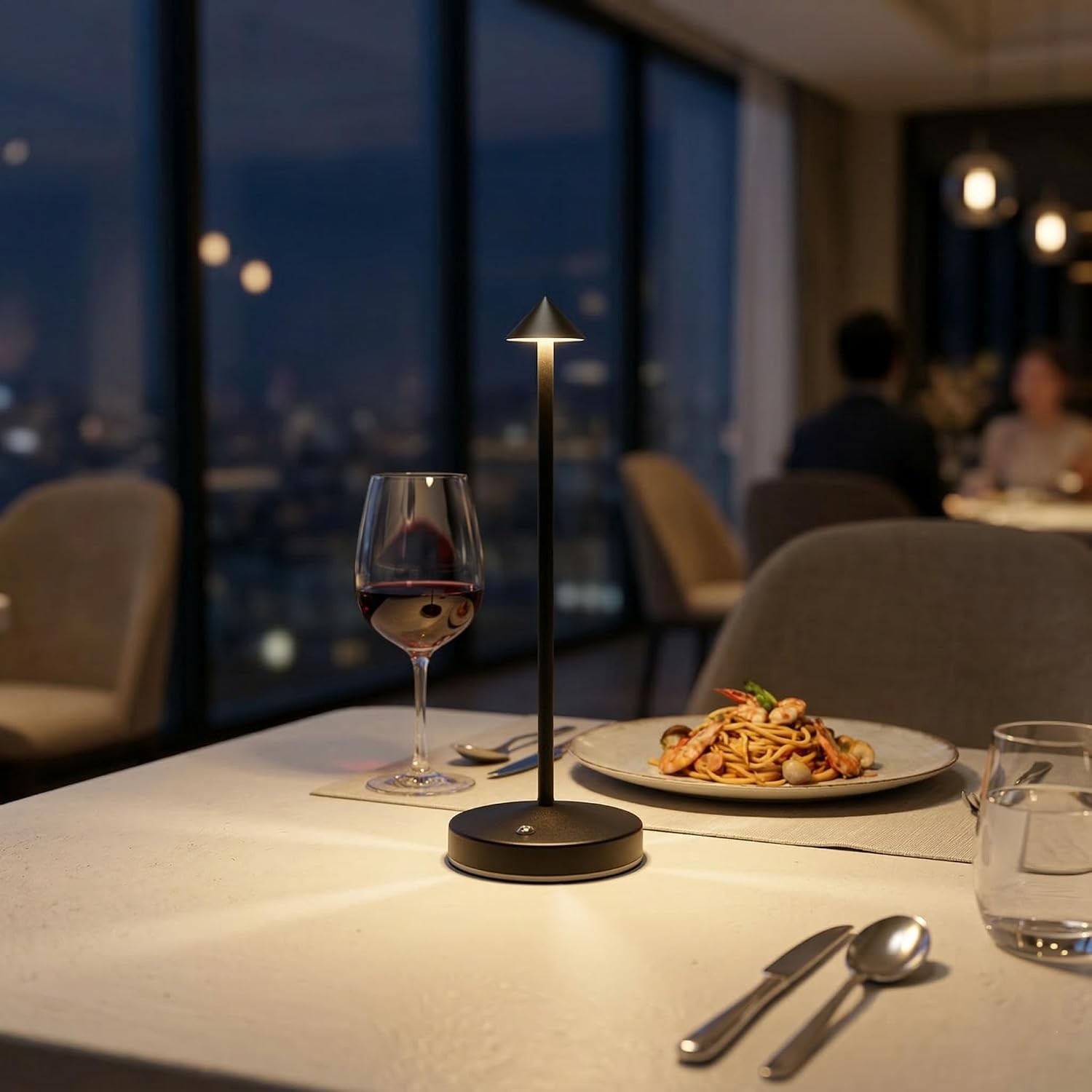 Detalle 2 de eypid Cordless Table Lamp, Black, Rechargeable LED with Touch Dimming