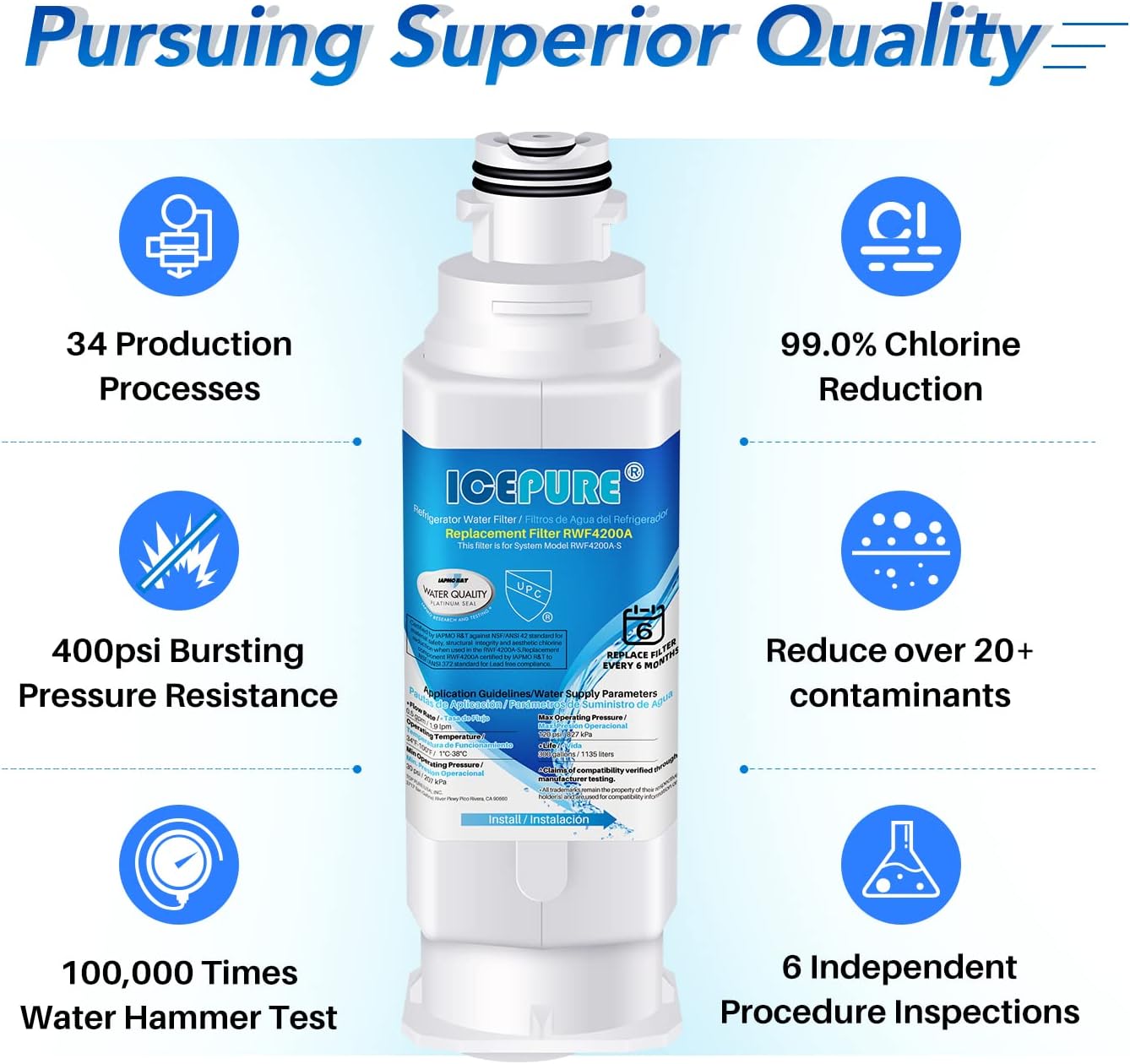 Thumbnail 6 de ICEPURE Refrigerator Water Filter RWF4200A