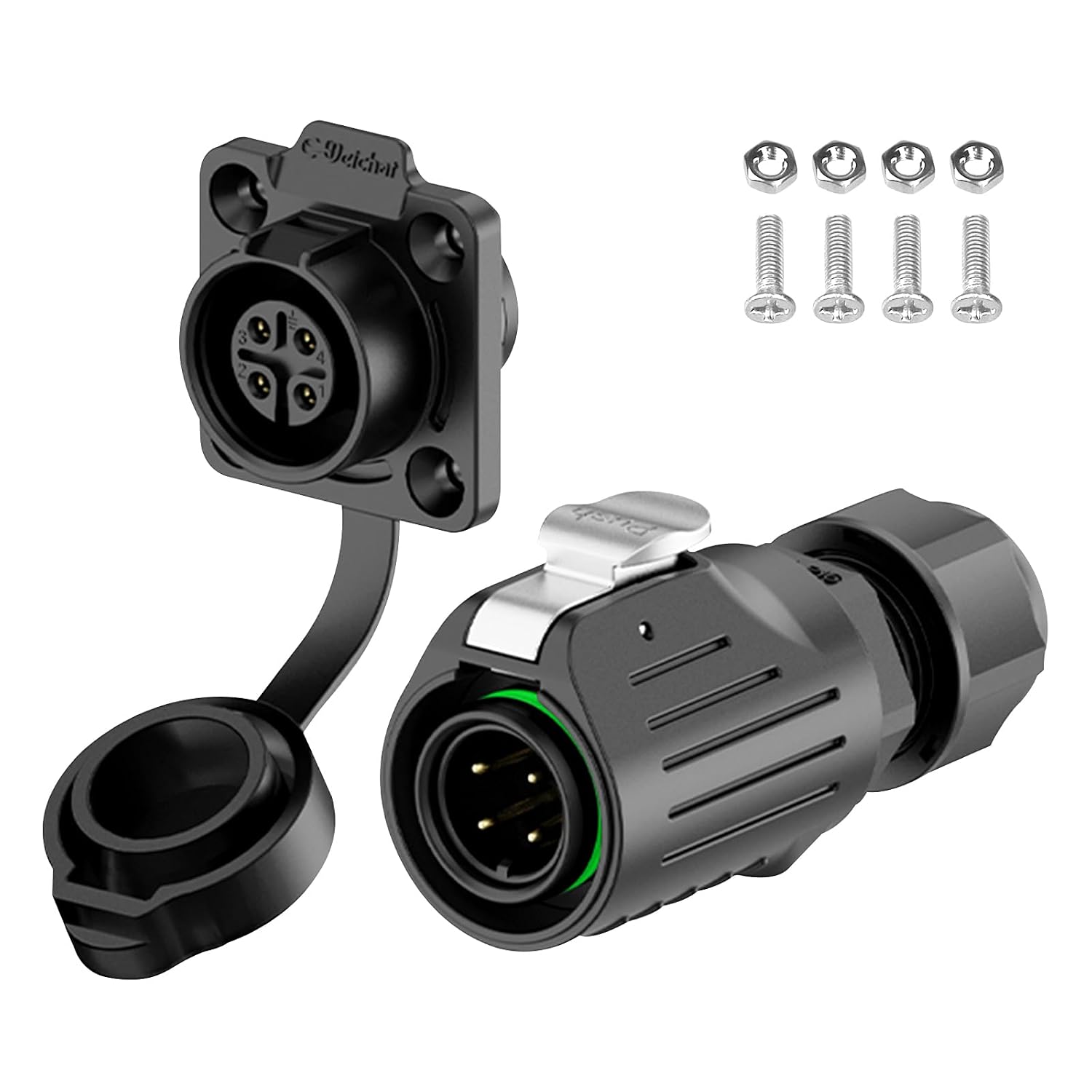 E-WeiChat EW-LP16 Industrial IP68 Quick-Connect Connector (4 Pin) with PBT Shell