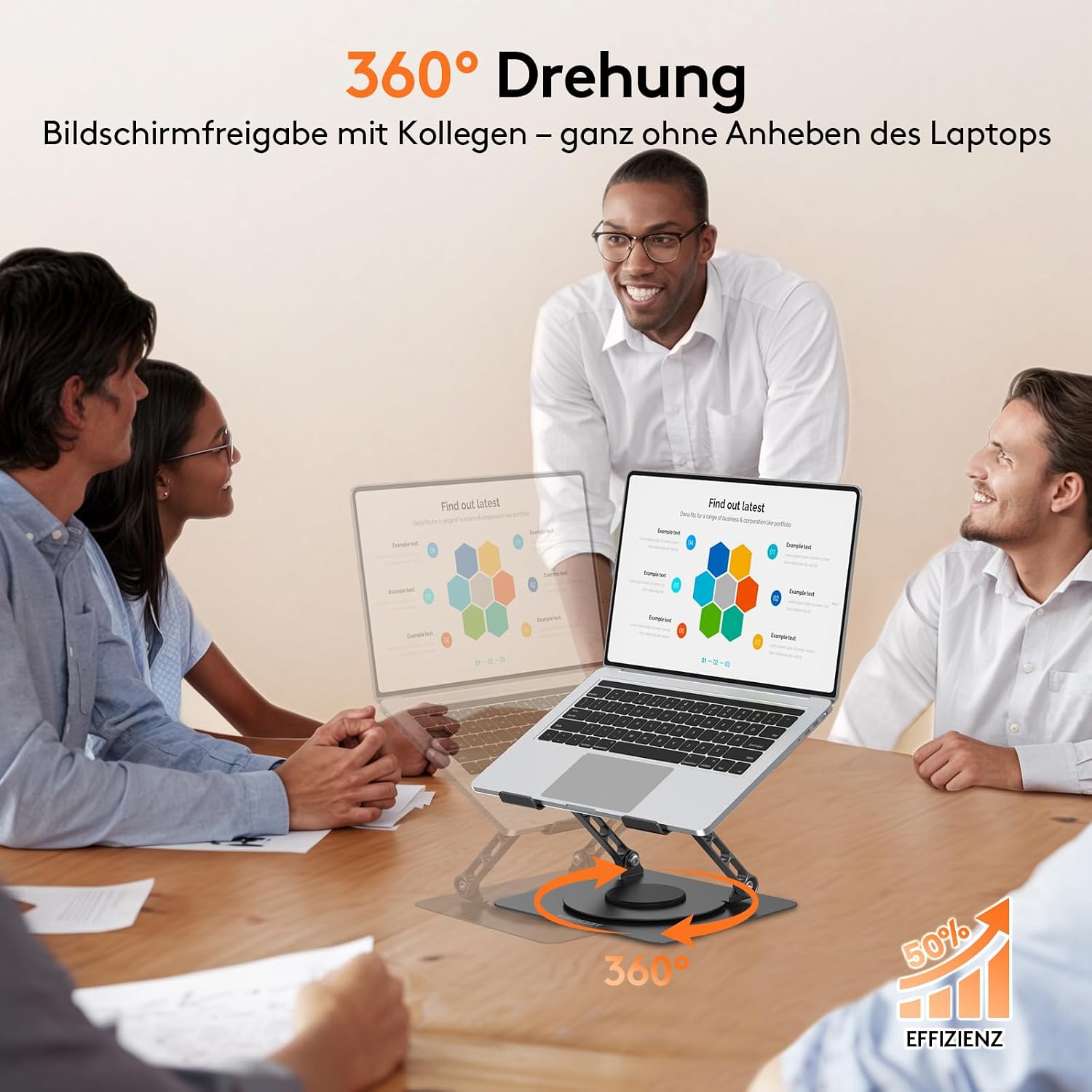Thumbnail 1 de TECKNET 360° Laptop Ständer Höheneinstellbar