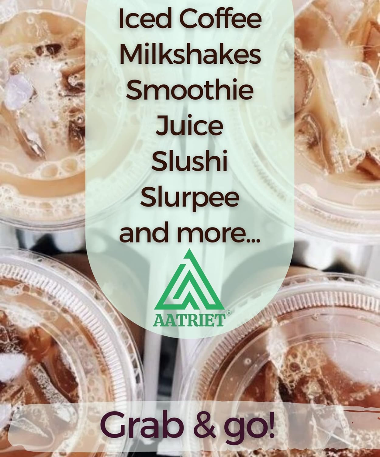 Thumbnail 5 de [100 Sets] 20 oz Clear Plastic Cups with Lids and Straws – Disposable for To-Go Drinks