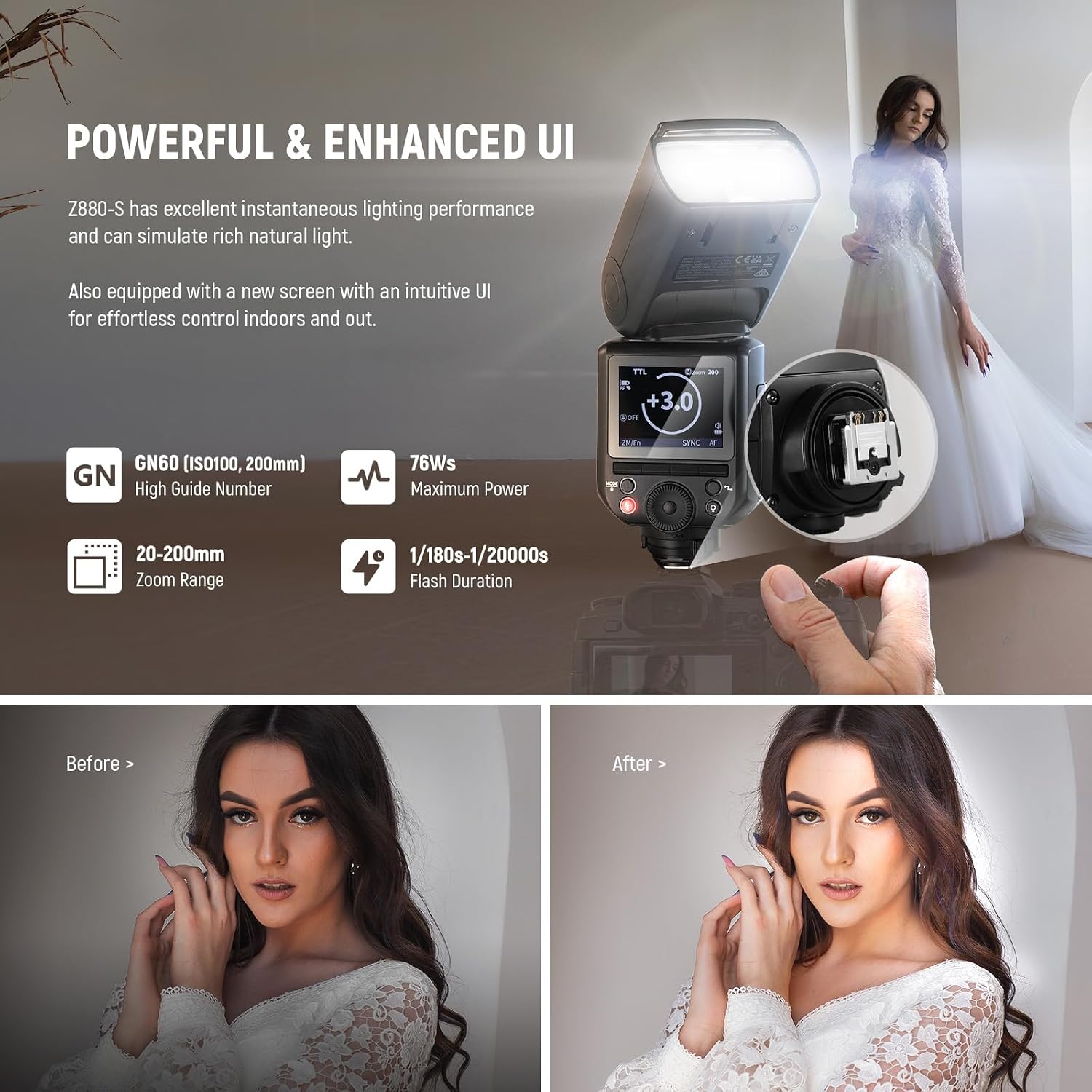 Thumbnail 1 de Neewer Z880-S 2.4G 76Ws TTL Speedlite for Sony & Godox (TCM, HSS 1/8000s, 2.4G wireless)
