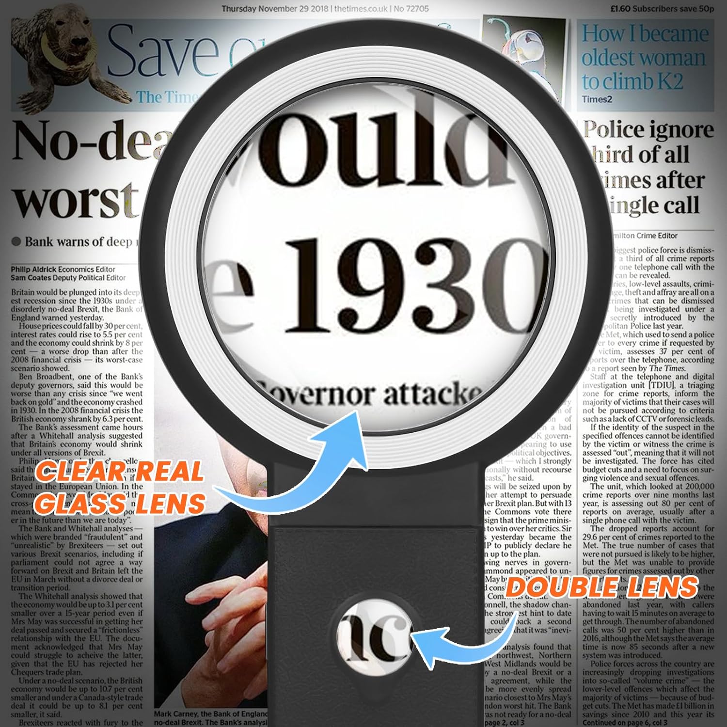 Thumbnail 4 de 10X Magnifying Glass with Light and Stand
