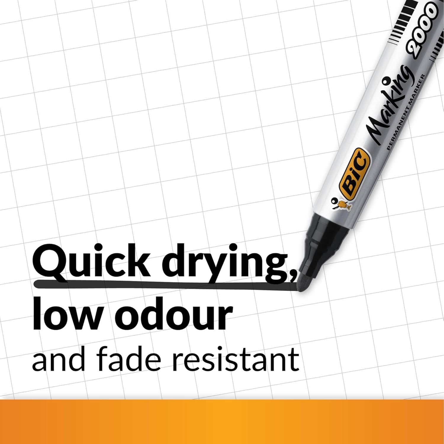 Detalle de BIC Marking 2000 ECOlutions Permanent Markers – Medium Bullet Tip, Black (Box of 36)