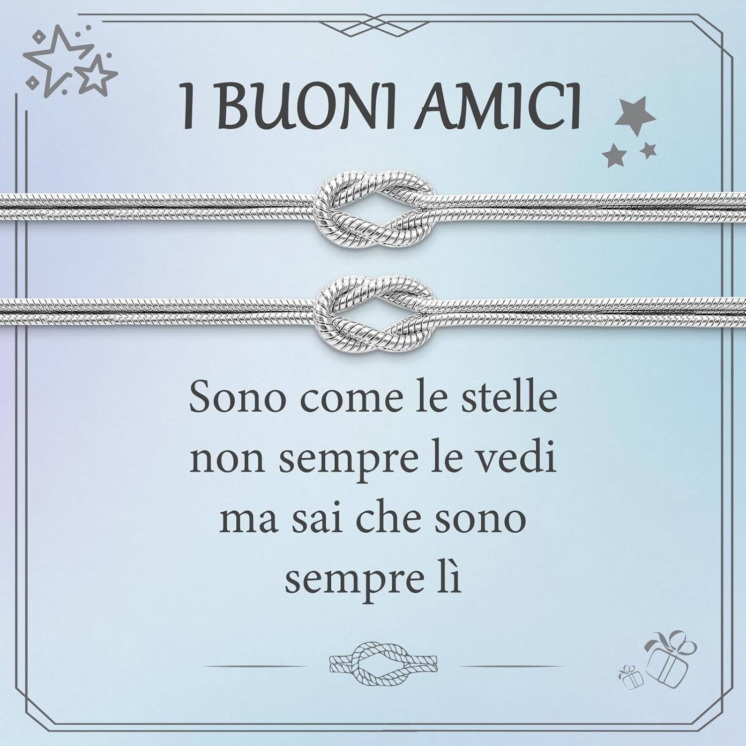 Detalle de J.Fée 2Pcs Bracciale Amicizia Maestra - Bracciali Nodo in Argento 925, Regolabili, Confezione regalo