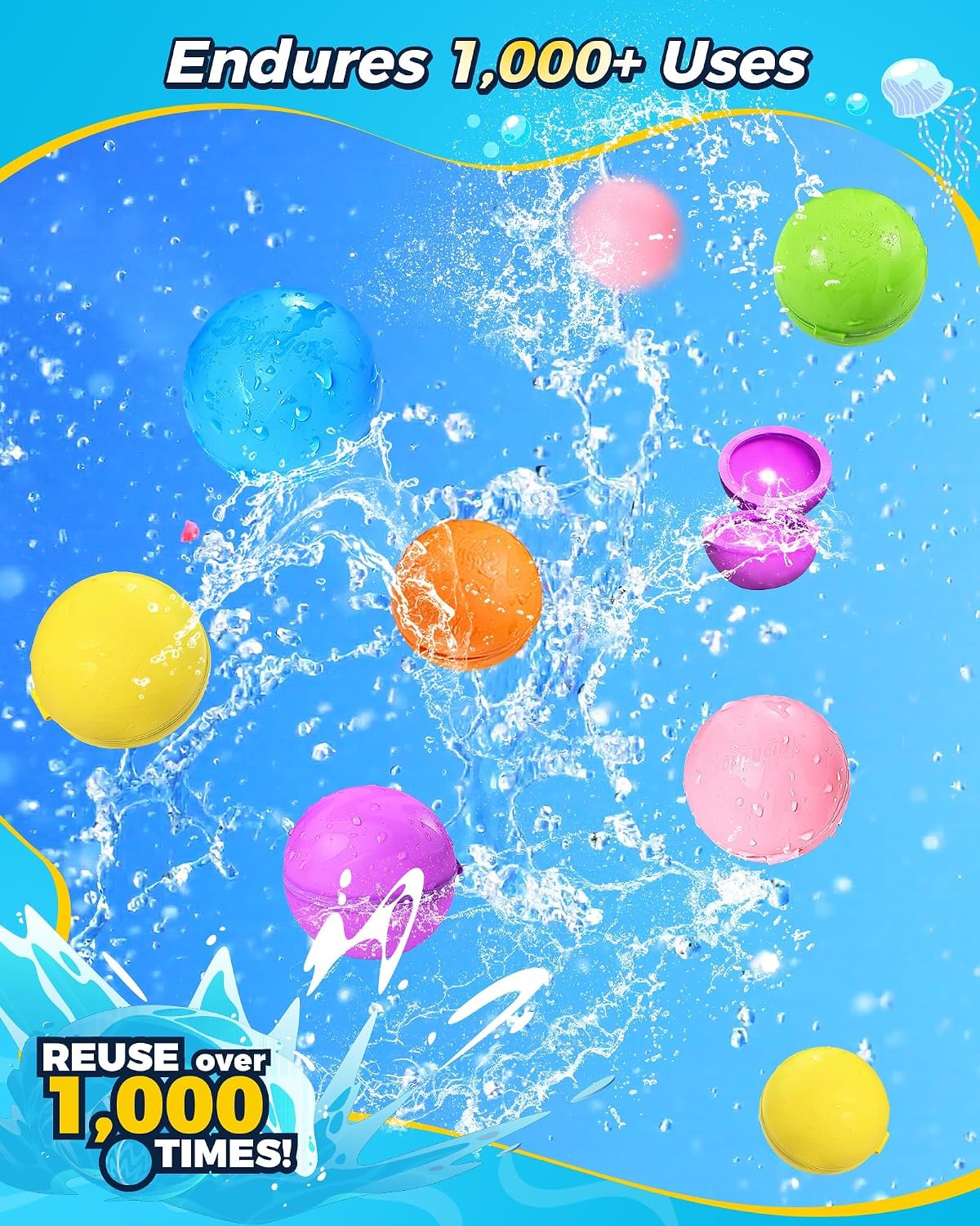 Detalle 2 de Reusable Water Balloons 12PCS - 1000+ Uses