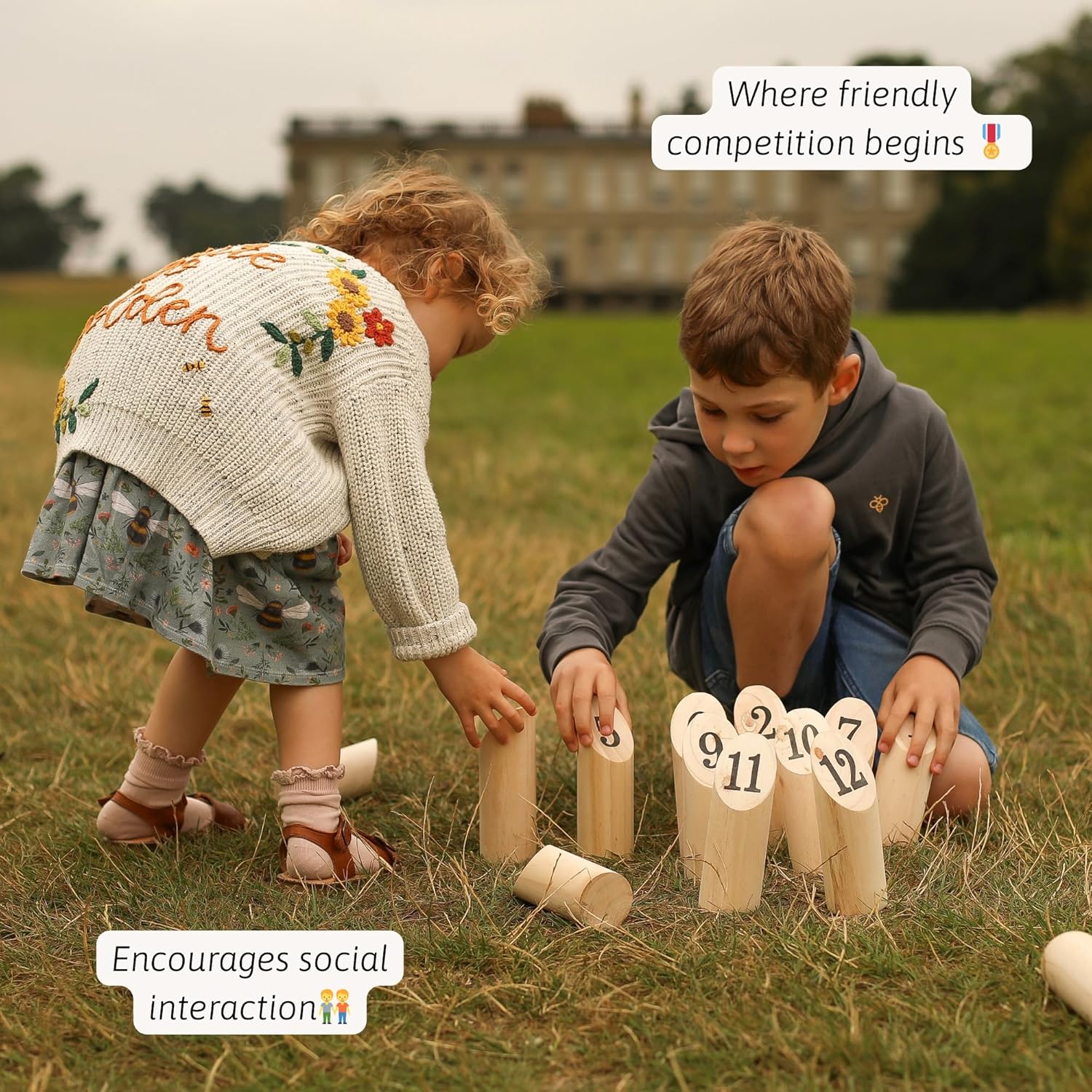 Thumbnail 4 de Jaques of London Wooden Skittles (Garden Skittles Game) outdoor throwing game for kids and adults