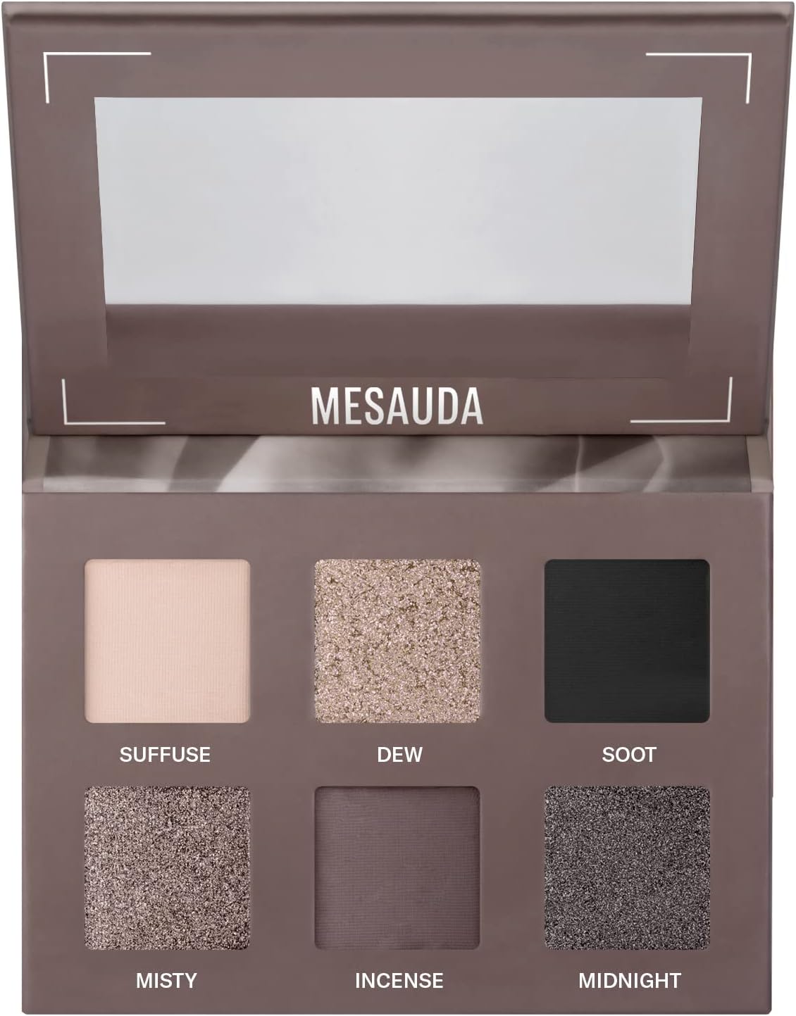 Detalle de Mesauda Bare Harmony Palette 202 Deep Smoky: palette viso occhi con 6 ombretti