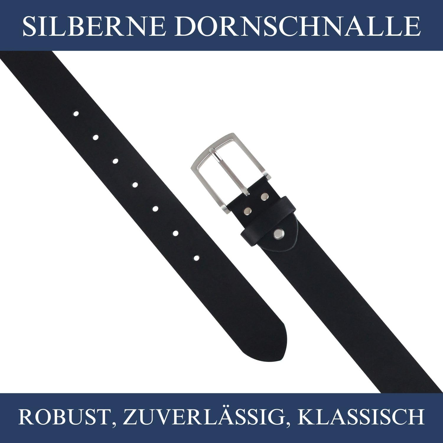 Detalle 2 de FOMAX Ledergürtel 38 mm Echtleder Made in Germany