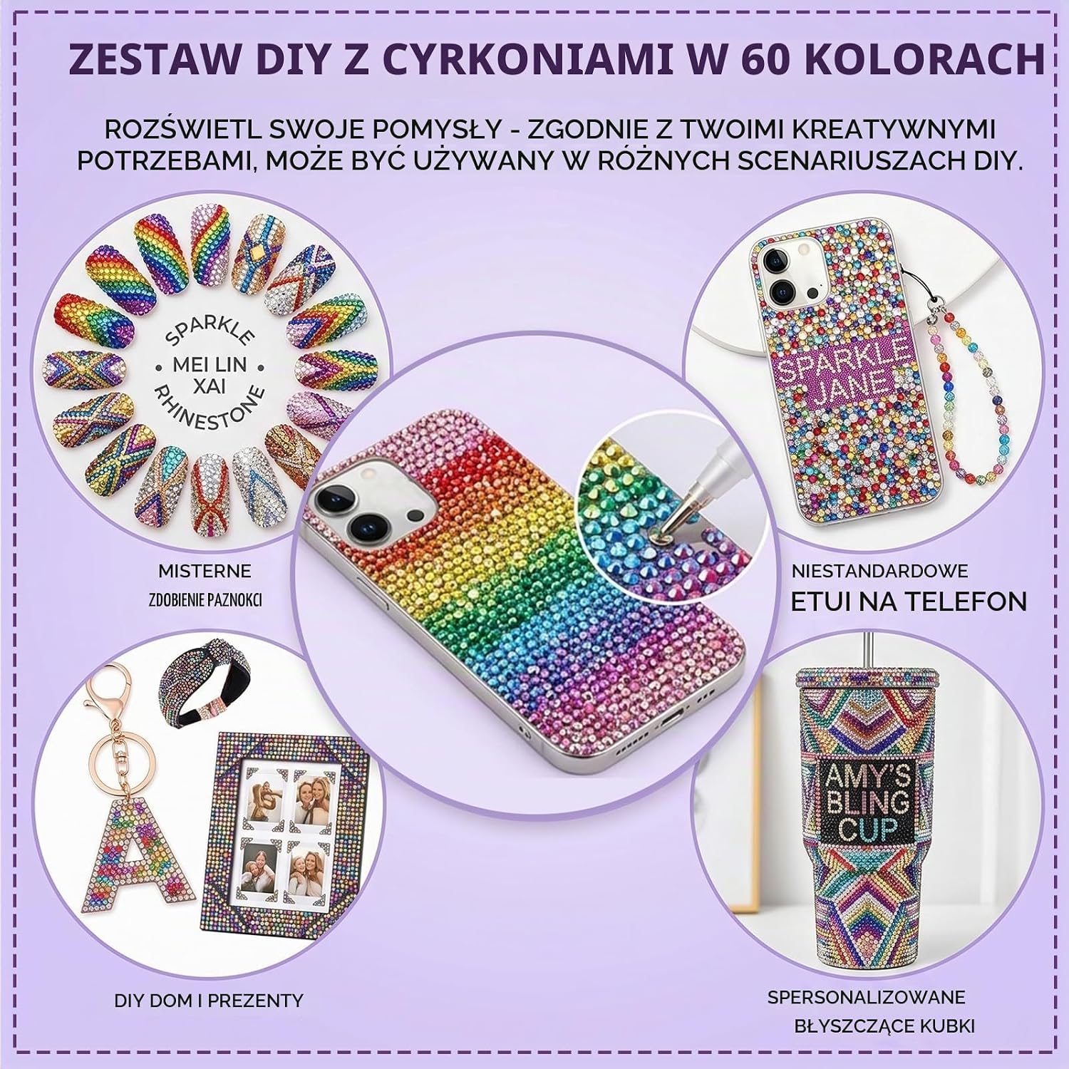 Thumbnail 6 de ZORVENIX kryształki do zdobienia 3 mm, 48 000 sztuk w 60 kolorach