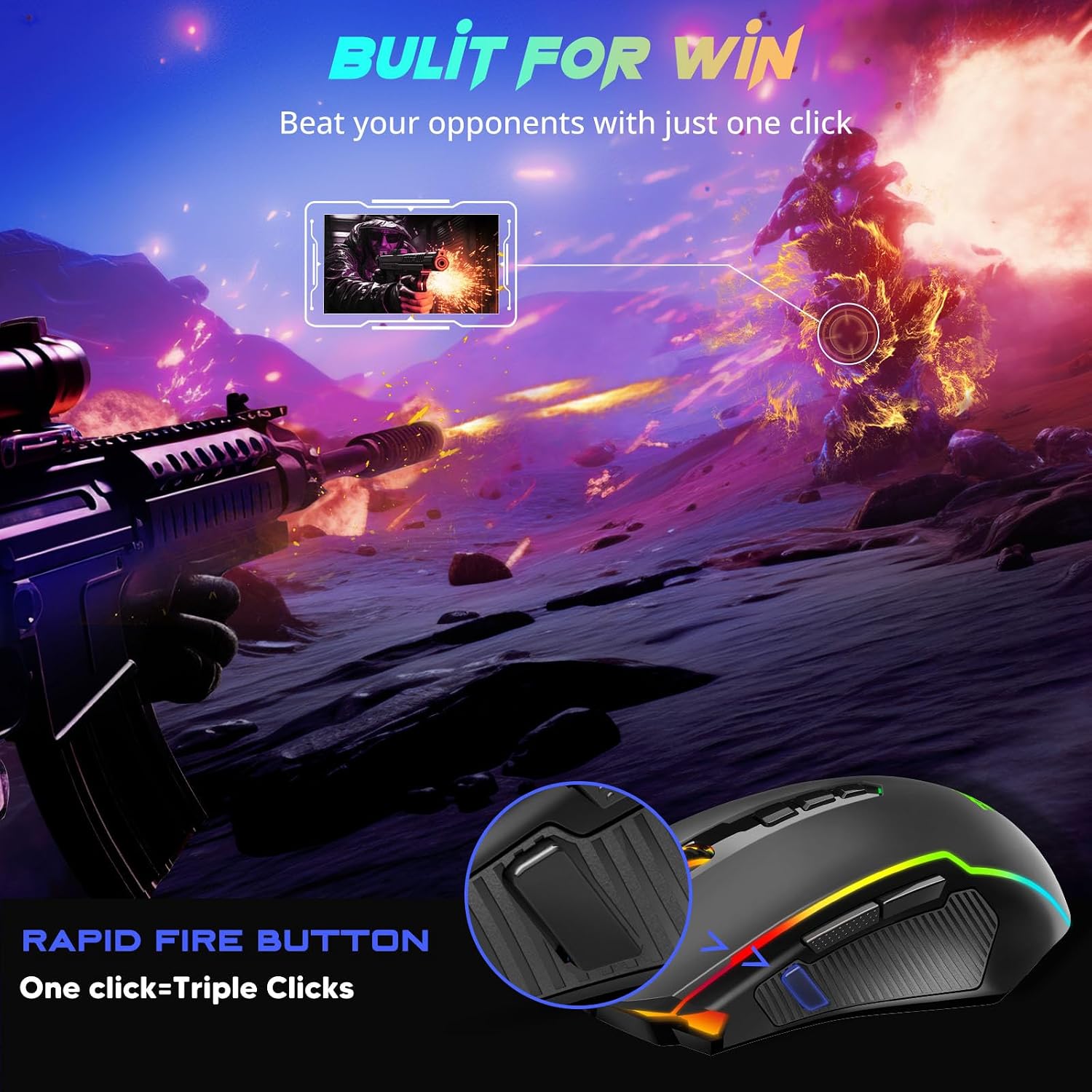 Thumbnail 5 de Redragon Wireless Gaming Mouse 8000 DPI