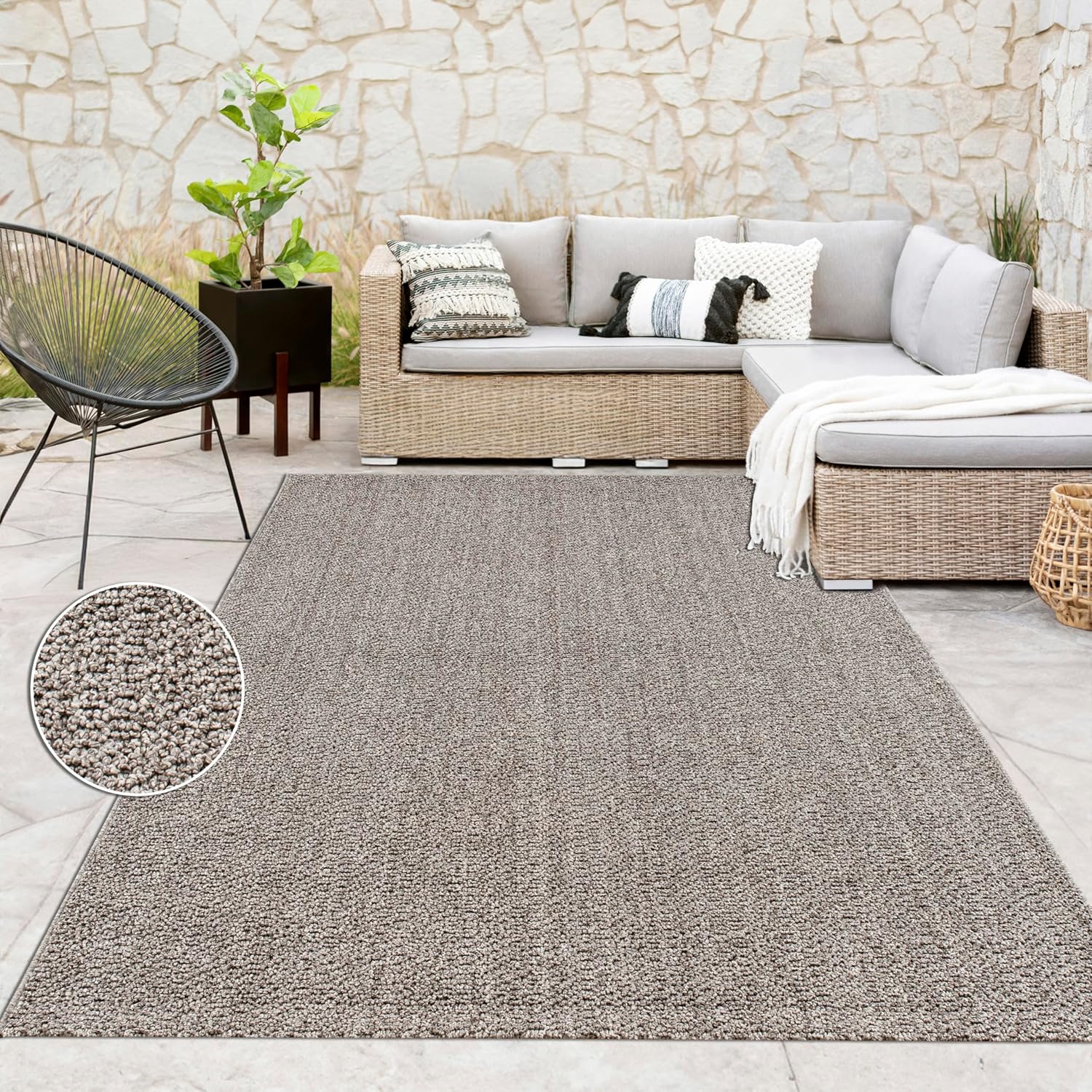 Detalle 2 de Paco Home Alfombra Yute Natural Impermeable para Interior 🏡