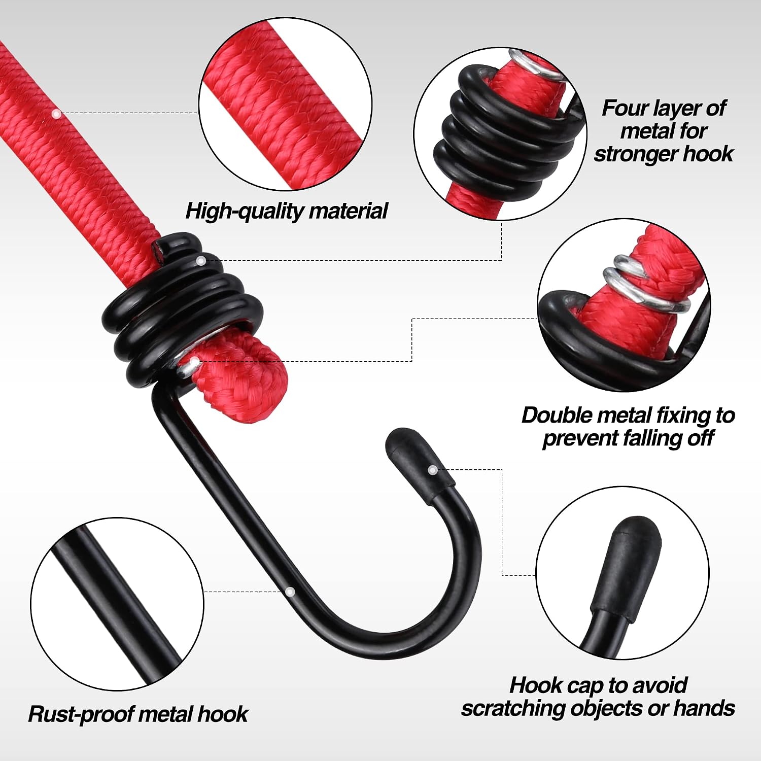 Thumbnail 4 de WORKPRO W133377 Bungee Cords, 22-Piece Assortment with Steel Hooks