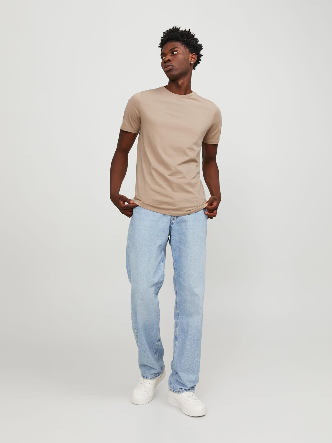 Detalle de JACK & JONES Herren Jjeorganic Basic Tee Ss O-Neck Noos T-Shirt (1er Pack) – Baumwolle, gerader Schnitt