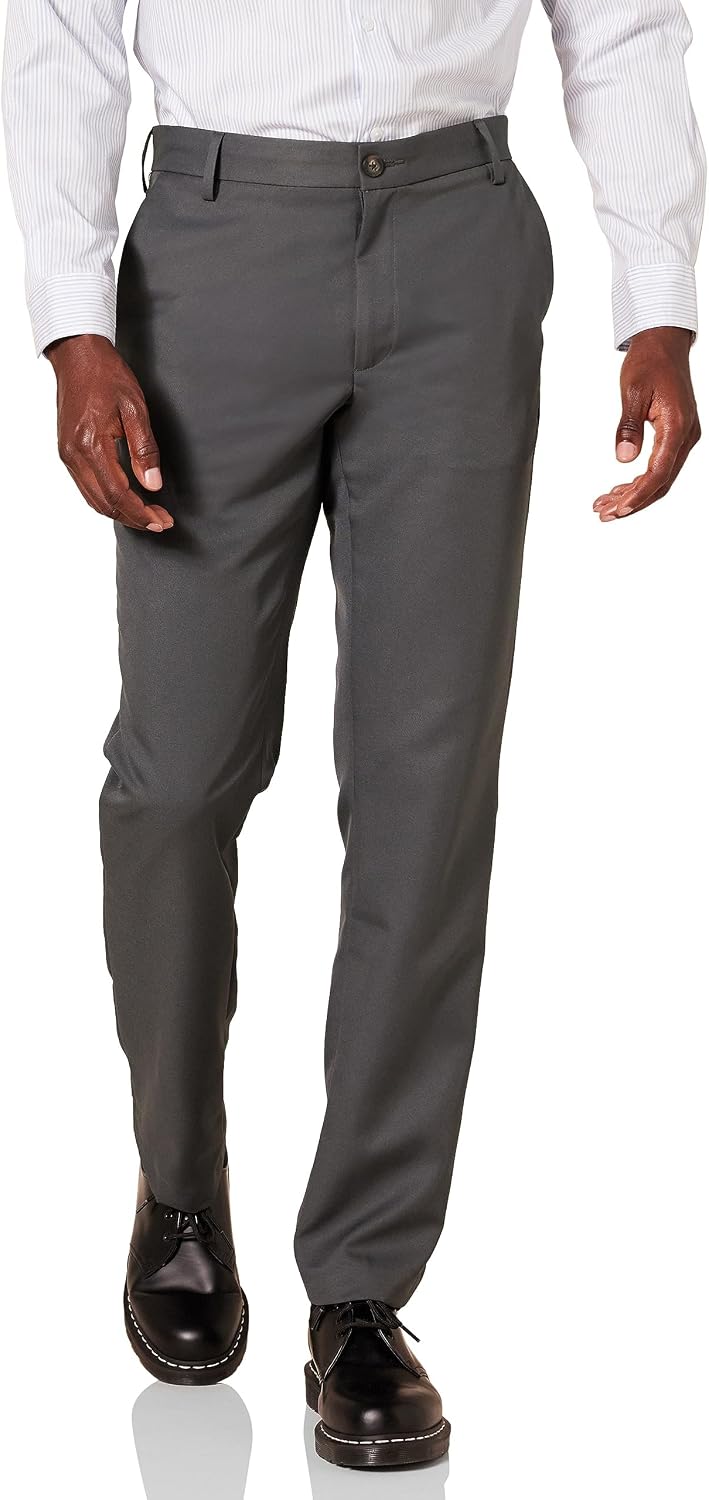 Amazon Essentials Men's Slim Fit Flat-Front Dress Suit Trousers
