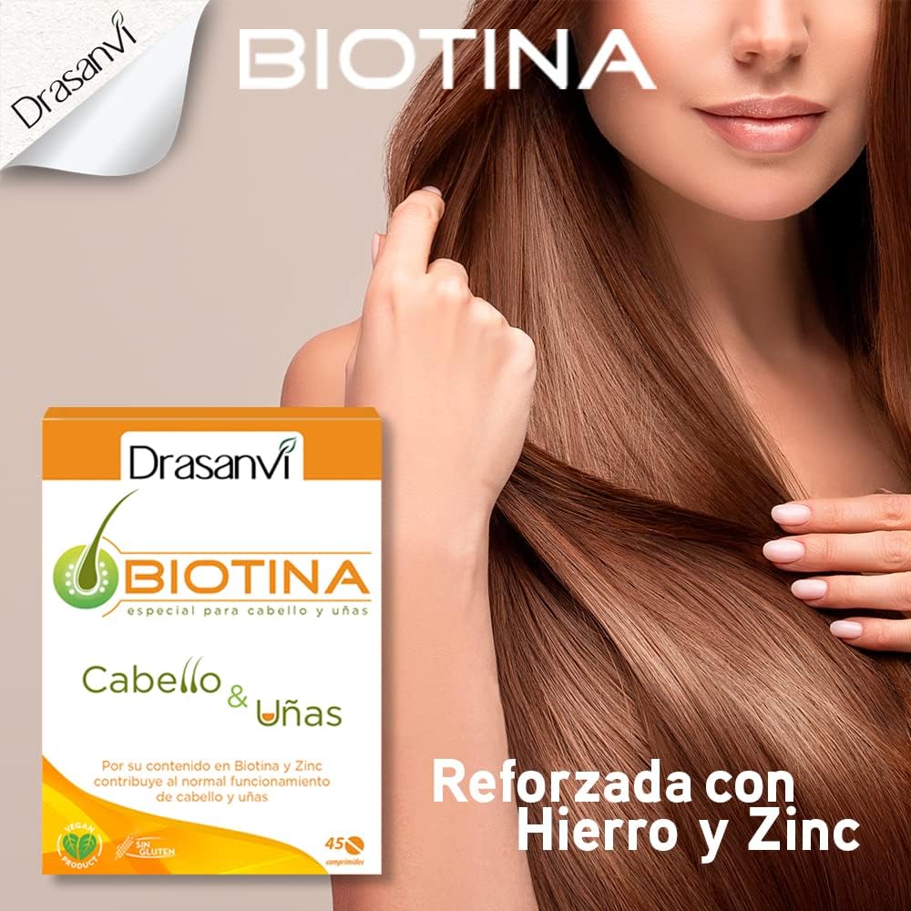 Detalle 2 de DRASANVI Biotina Vitamina H con Zinc y Hierro 💊