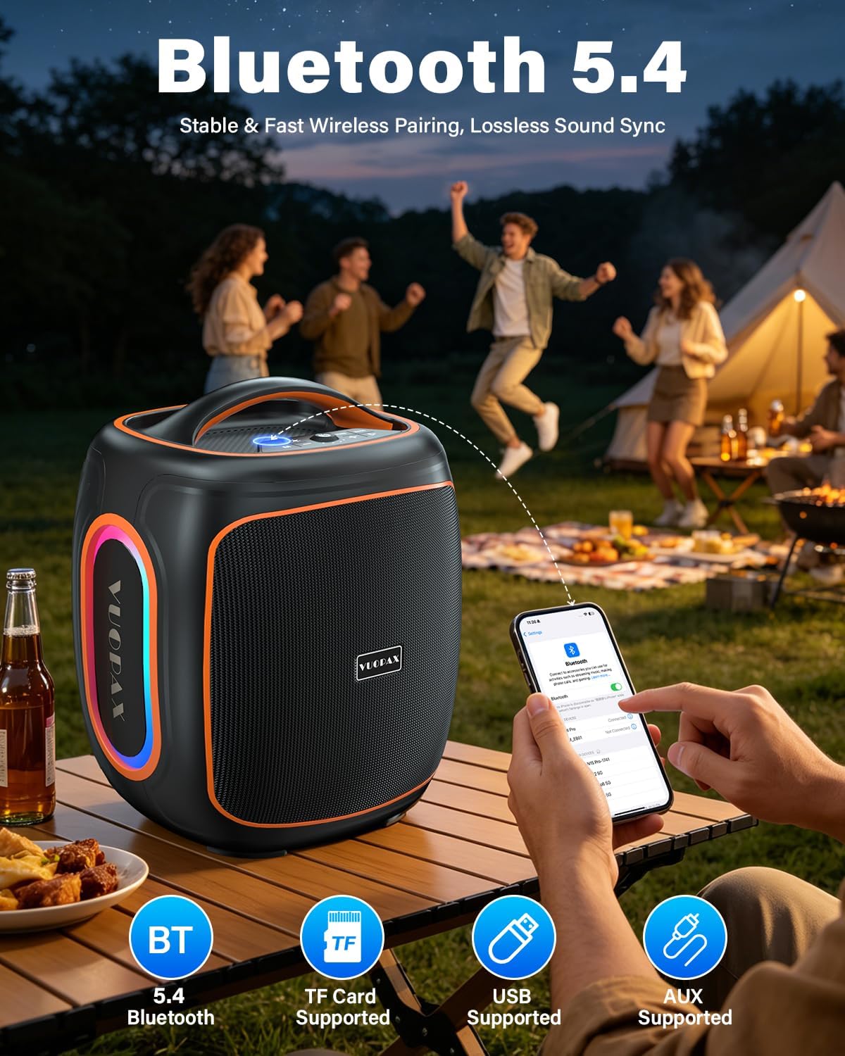 Thumbnail 6 de Bluetooth Lautsprecher Groß 120W – Tragbare Musikbox mit kraftvollem Sound, IP65, 30h Akku