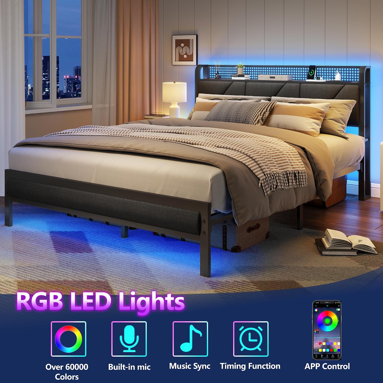 Thumbnail 3 de Furnulem Bed Frame, Queen