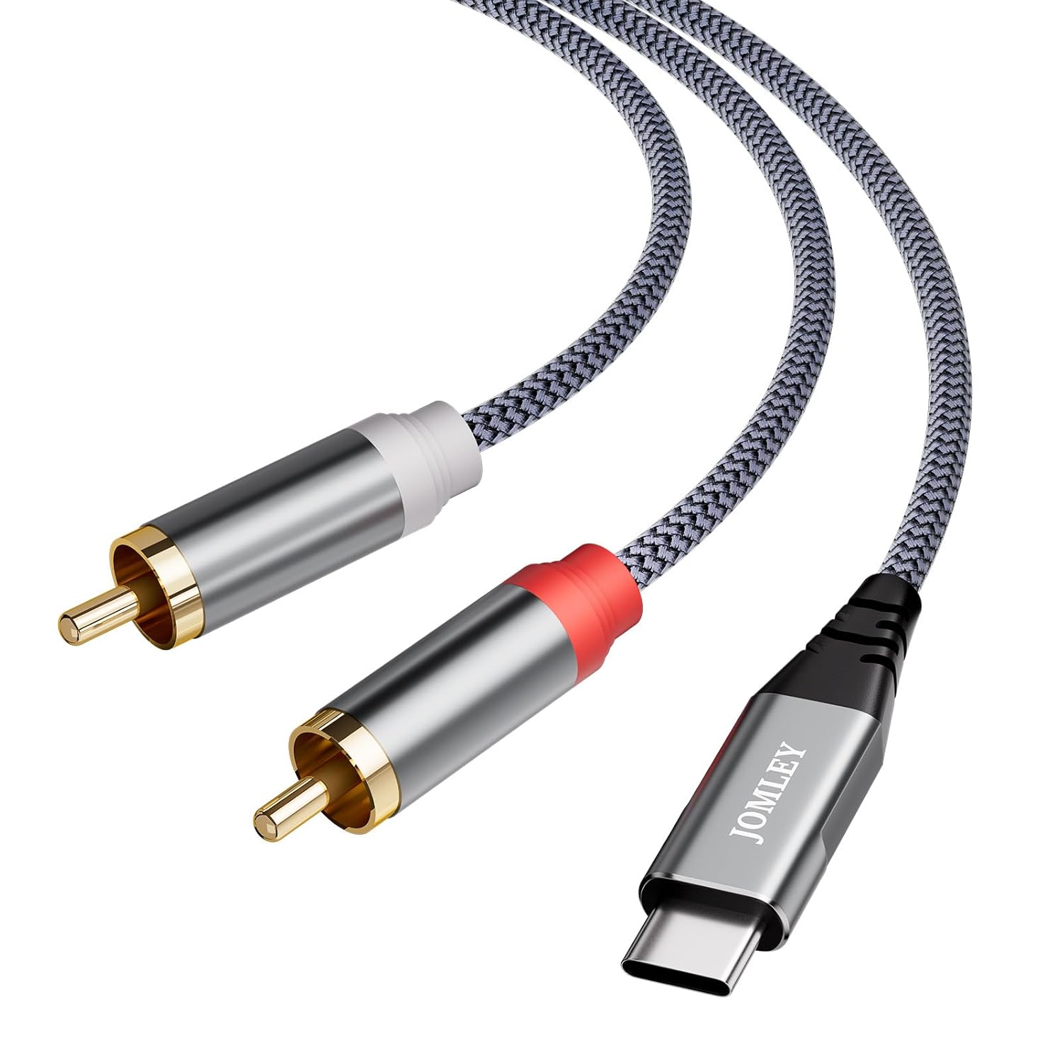 Detalle de JOMLEY USB C to RCA Audio Cable (6.6ft) – USB Type-C to Dual RCA Y-Splitter for Laptops, Smartphones & Audio Gear
