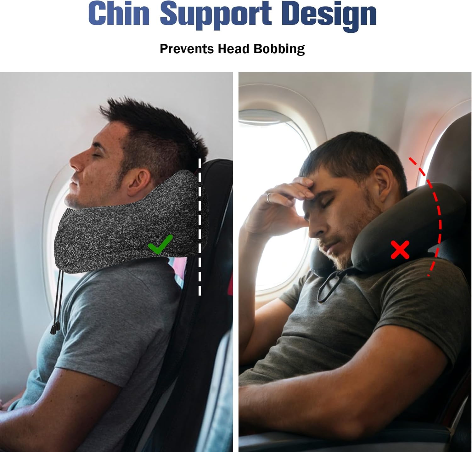 Thumbnail 4 de XXXFLOWER Travel Neck Pillow with Memory Foam – Dark Grey