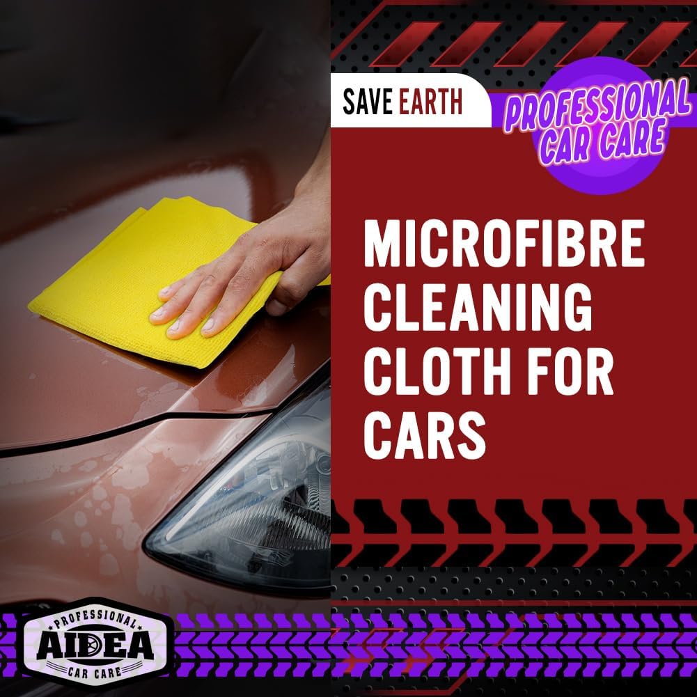 Thumbnail 4 de AIDEA Microfibre Cloths 100 Pack (30x30cm) – lint-free washcloths for car detailing & household cleaning