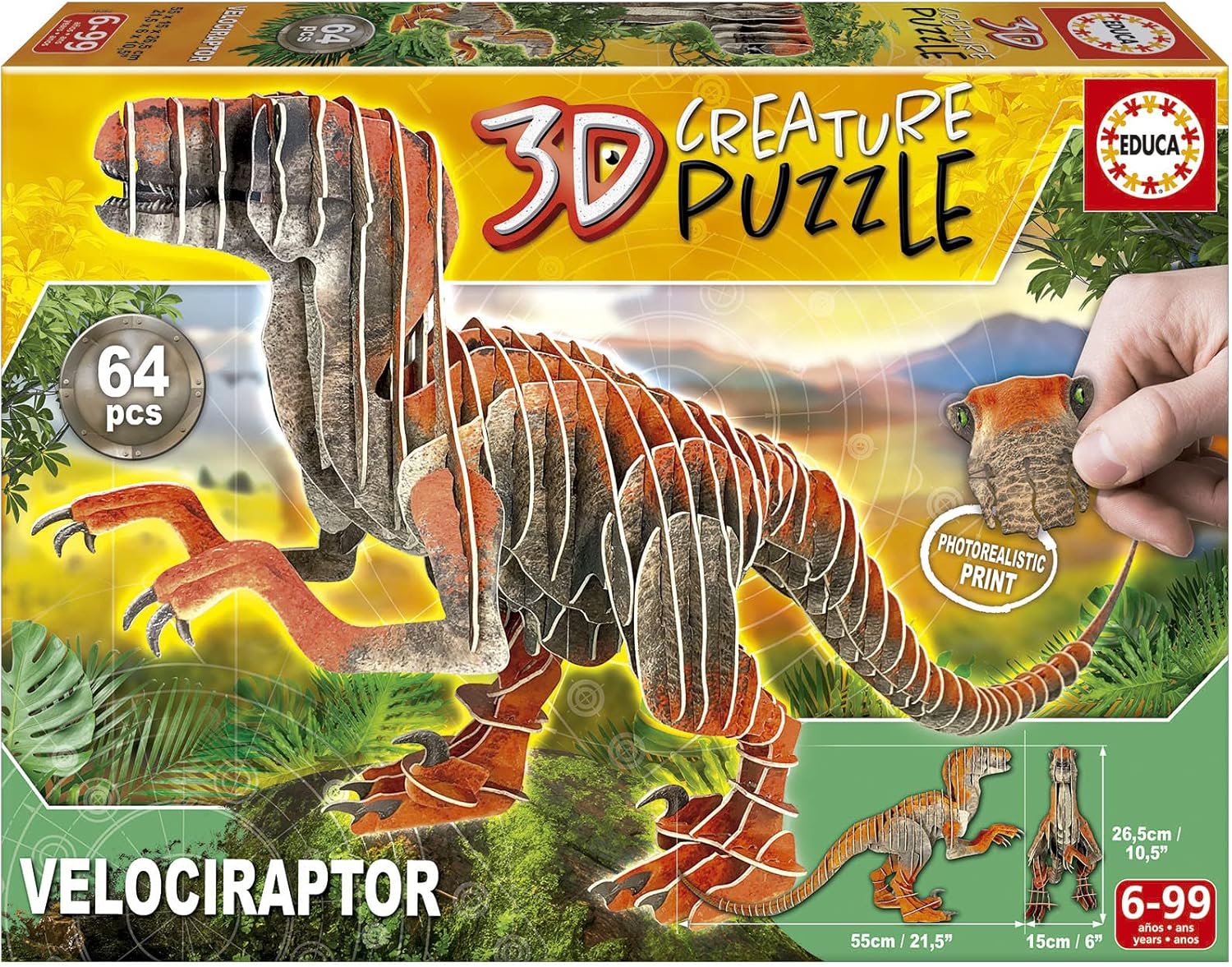 Thumbnail 4 de 3D Puzzle T-Rex (Educa 19182) mit 82 Teilen für Kinder & Erwachsene ab 6 Jahren