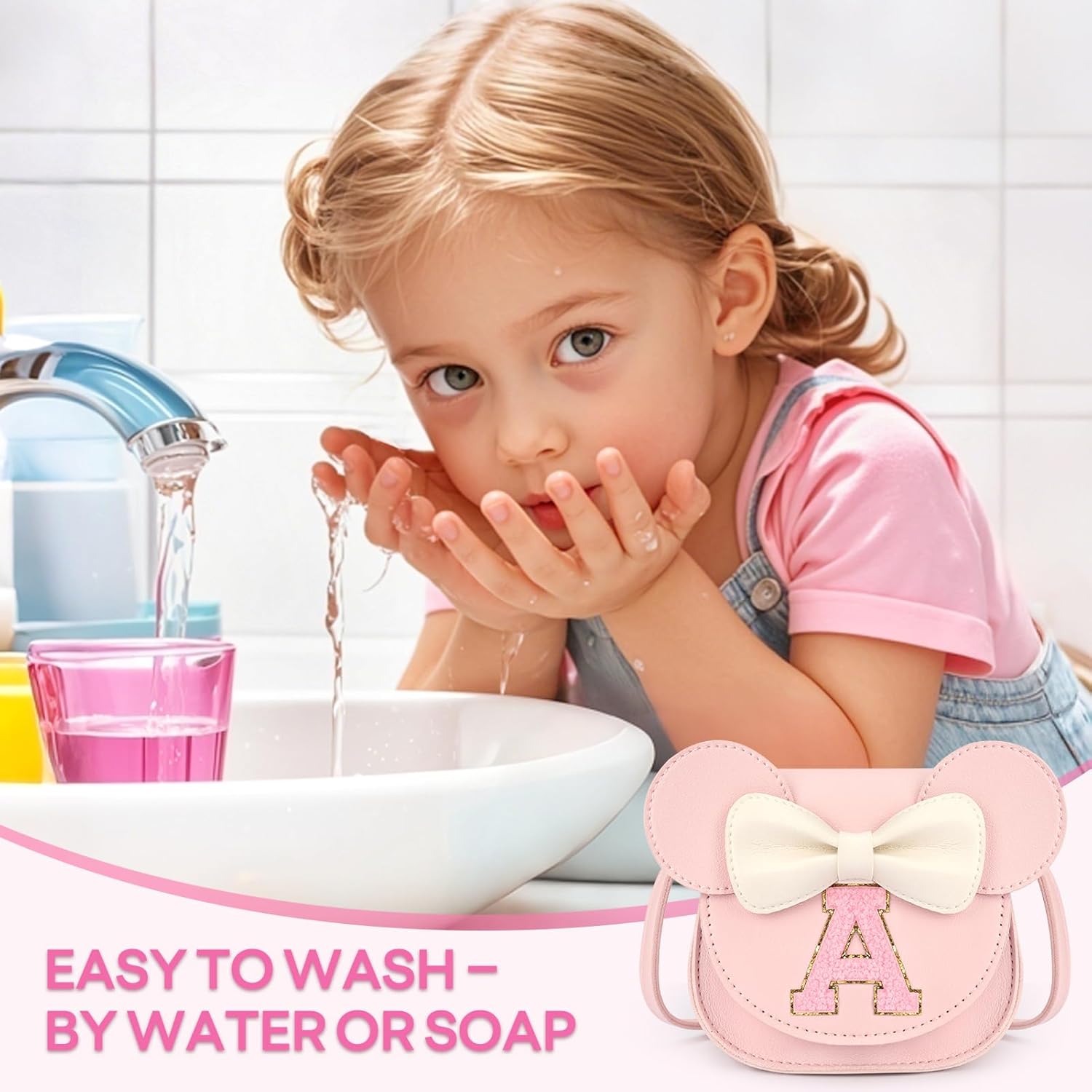 Thumbnail 3 de Kids Makeup Kit for Girls (15 Pcs) — Real Washable, Non-Toxic Set with Mini Mouse Ear Purse