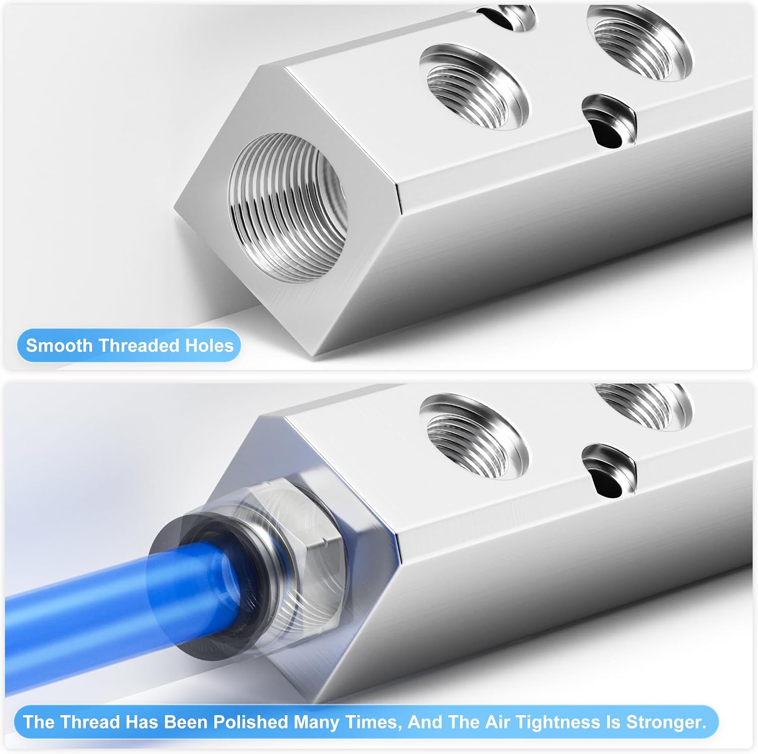 Thumbnail 5 de TAILONZ Silver 5-Way Aluminum Air Distribution Manifold