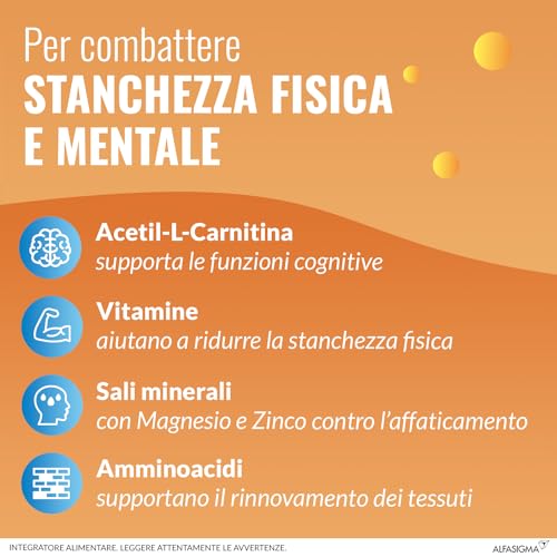 Detalle de Carnidyn Plus Integratore Alimentare con Carnitina, Zinco e Vitamina B5 – Bustine gusto Arancia