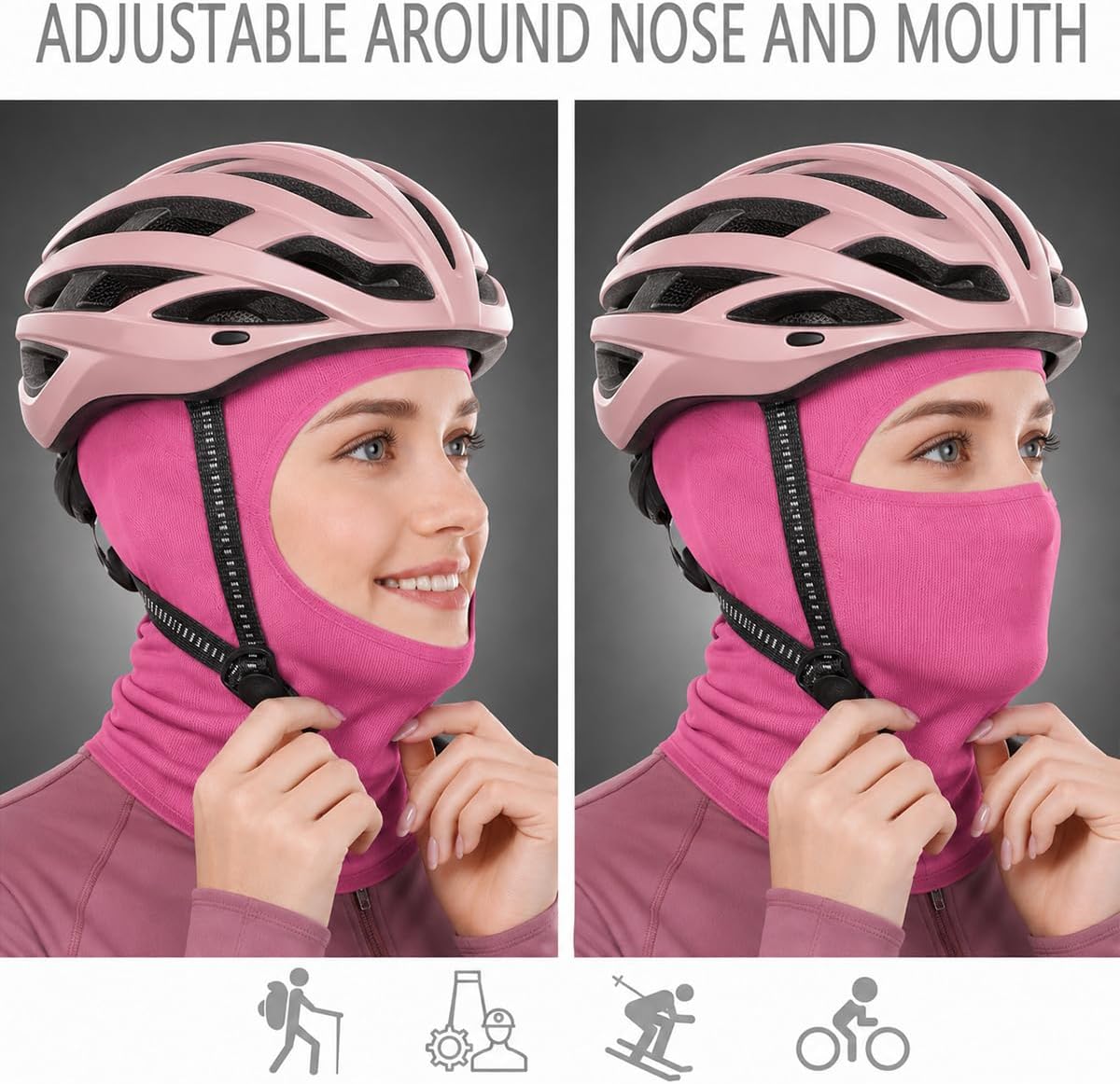 Detalle de Achiou Ski Mask Balaclava for Men and Women, Breathable All-Season Face Mask