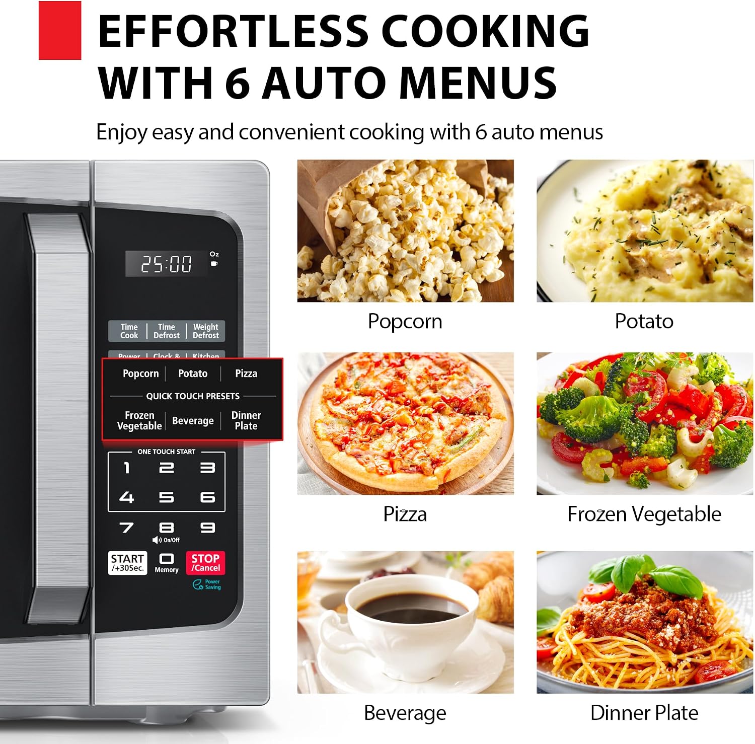 Detalle de TOSHIBA ML-EM09PA(SS) 0.9 Cu Ft Microwave, 900W 🍽