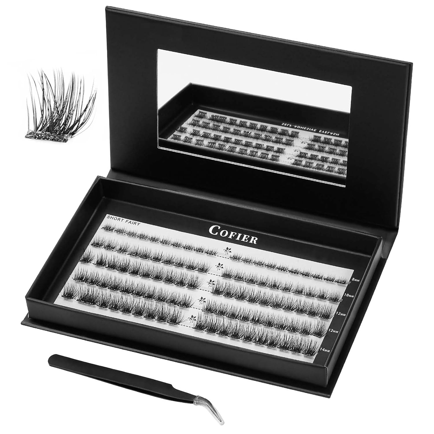 Detalle de Cofier Glue-Free Wispy Lash Clusters Kit – 100 Pcs DIY Lash Extensions