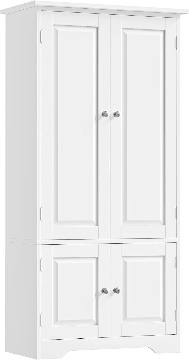 Detalle de FOREHILL 771 Tall Kitchen Storage Cabinet, 4 Doors, Adjustable Shelf, White