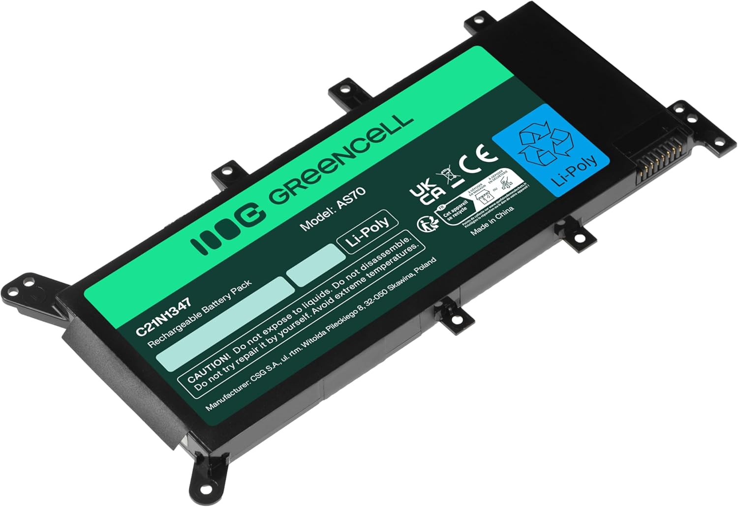 Thumbnail 1 de Greencell Batteria C21N1347 da 7,6 V e 4000 mAh per portatili Asus (serie A555, F555, K555, R556, X555)