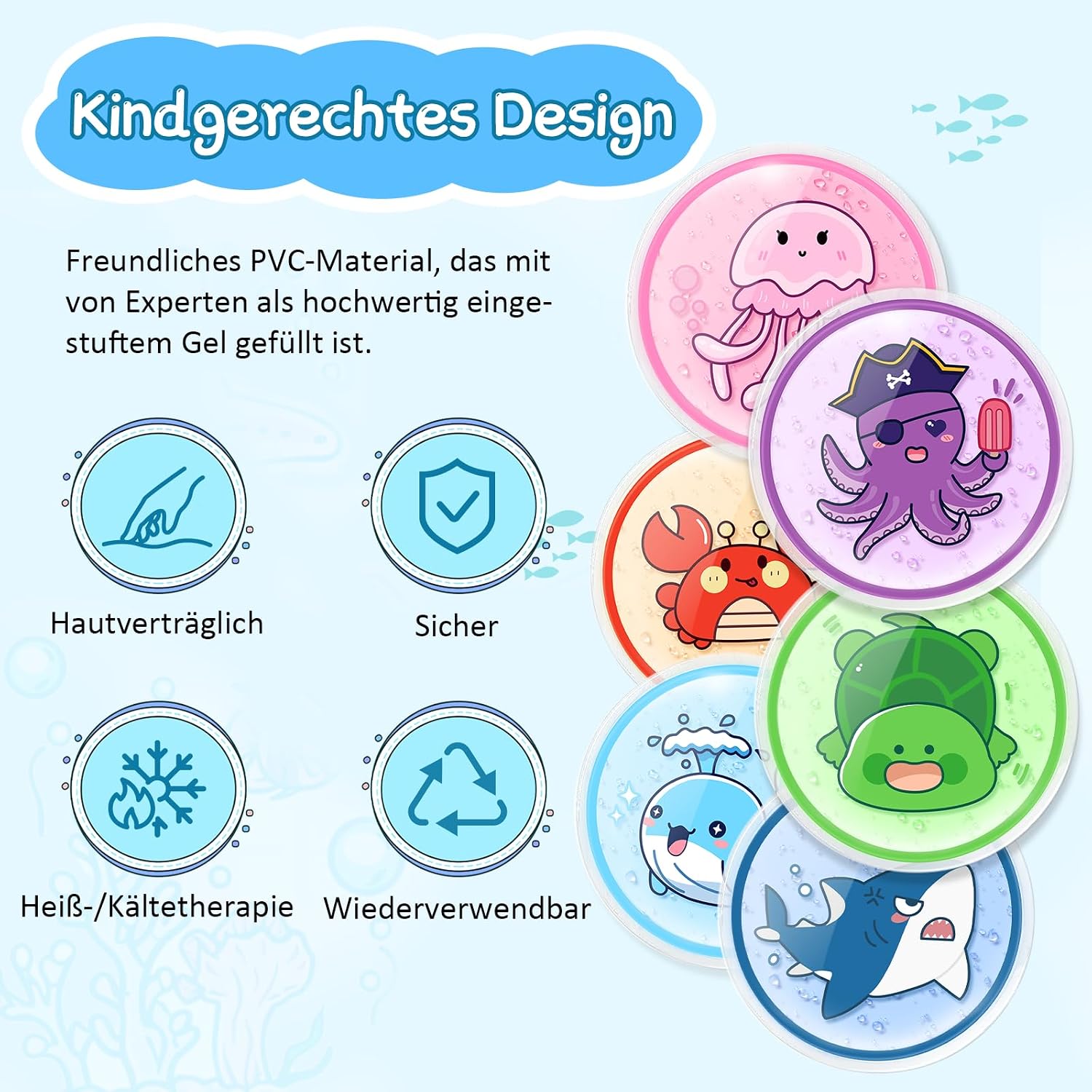 Detalle 1 de Comfytemp Kühlpads für Kinder 8 x 8 cm