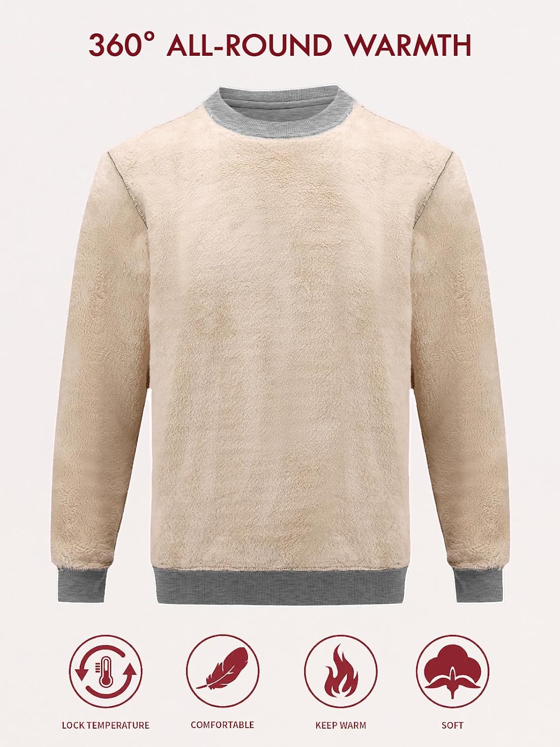 Thumbnail 3 de Tansozer Men's Sherpa Fleece Pullover sweater