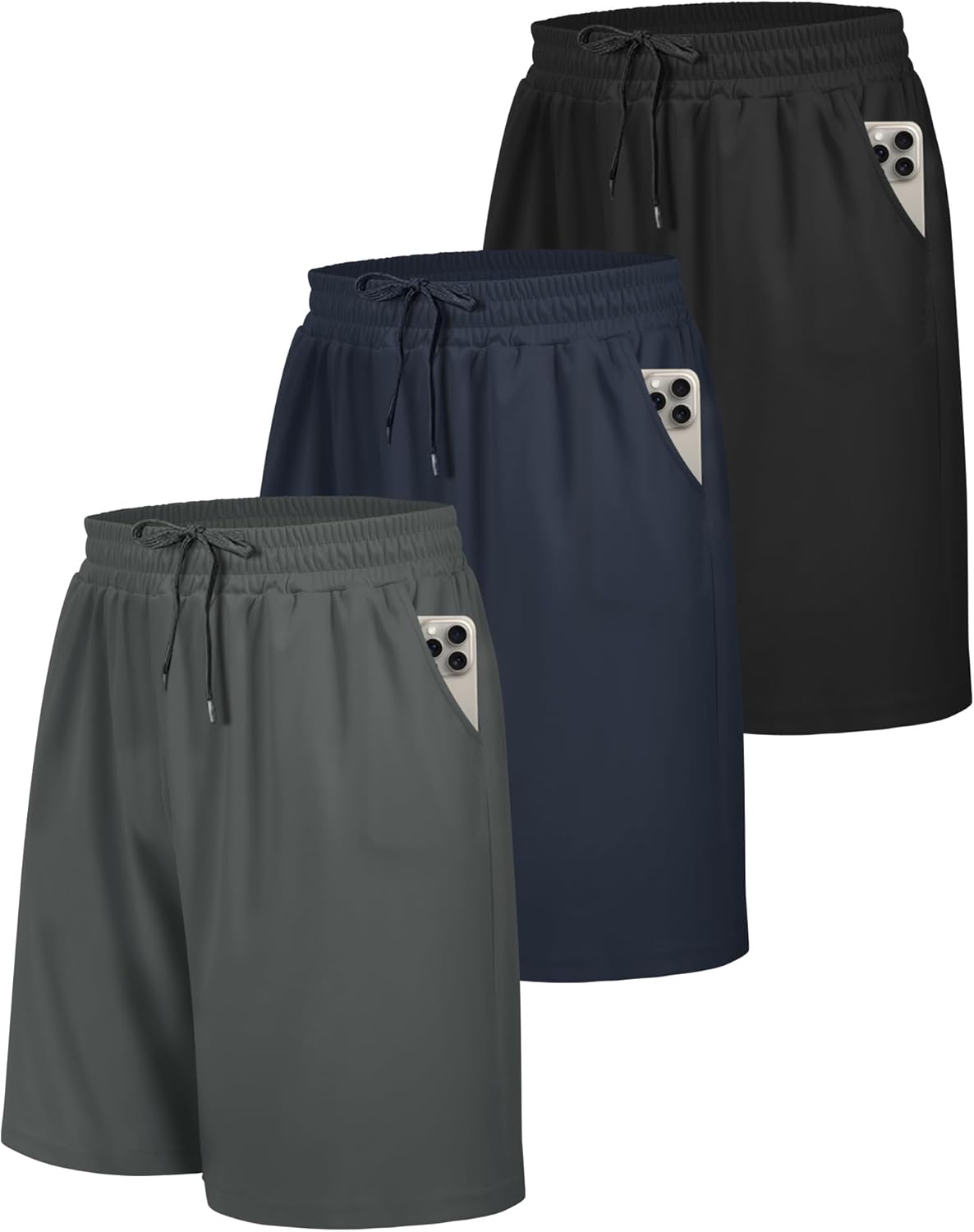 Thumbnail 6 de BOOJO 3 Pack Gym Shorts for Men with Pockets – UK breathable training shorts